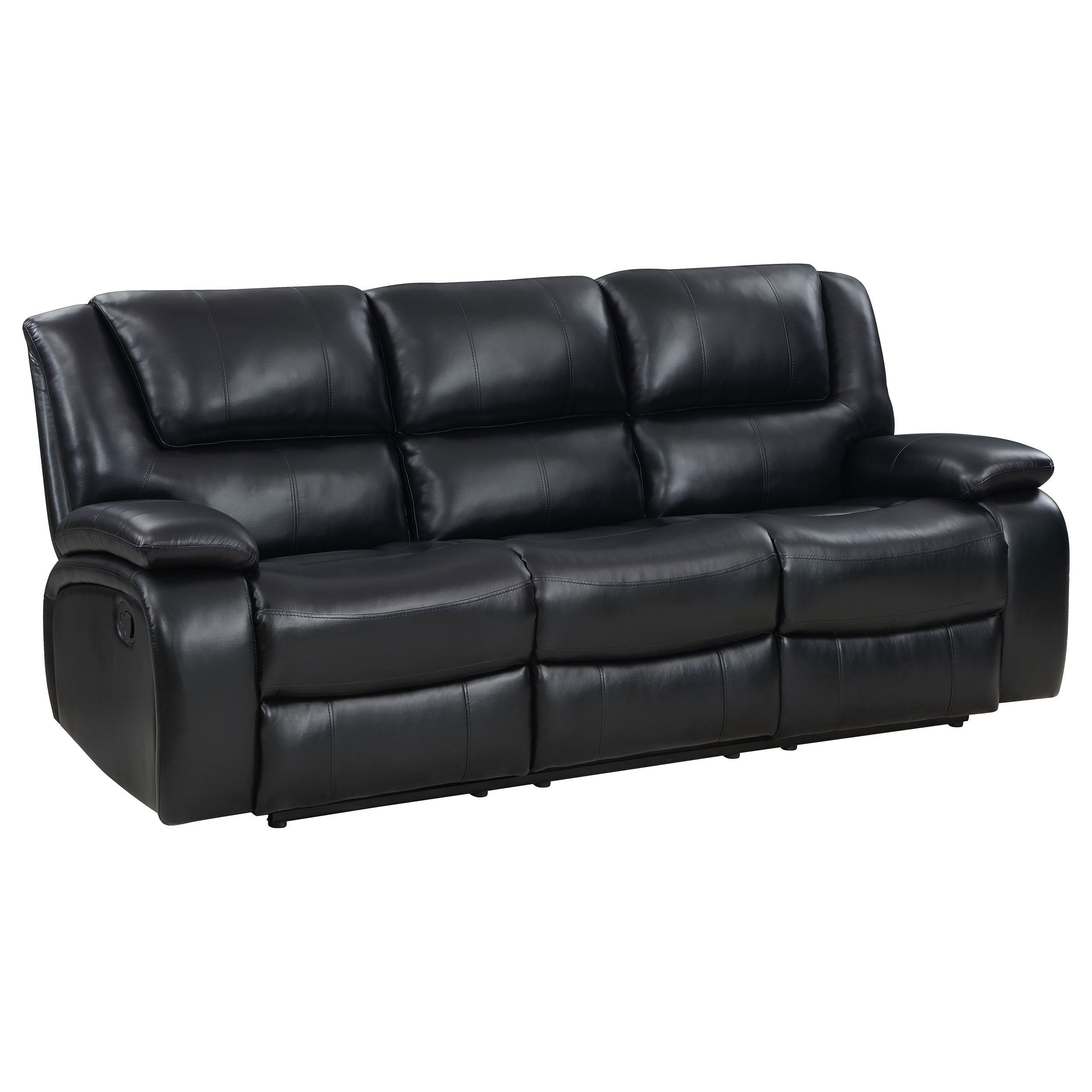 Camila 2-piece Upholstered Reclining Sofa Set Black
