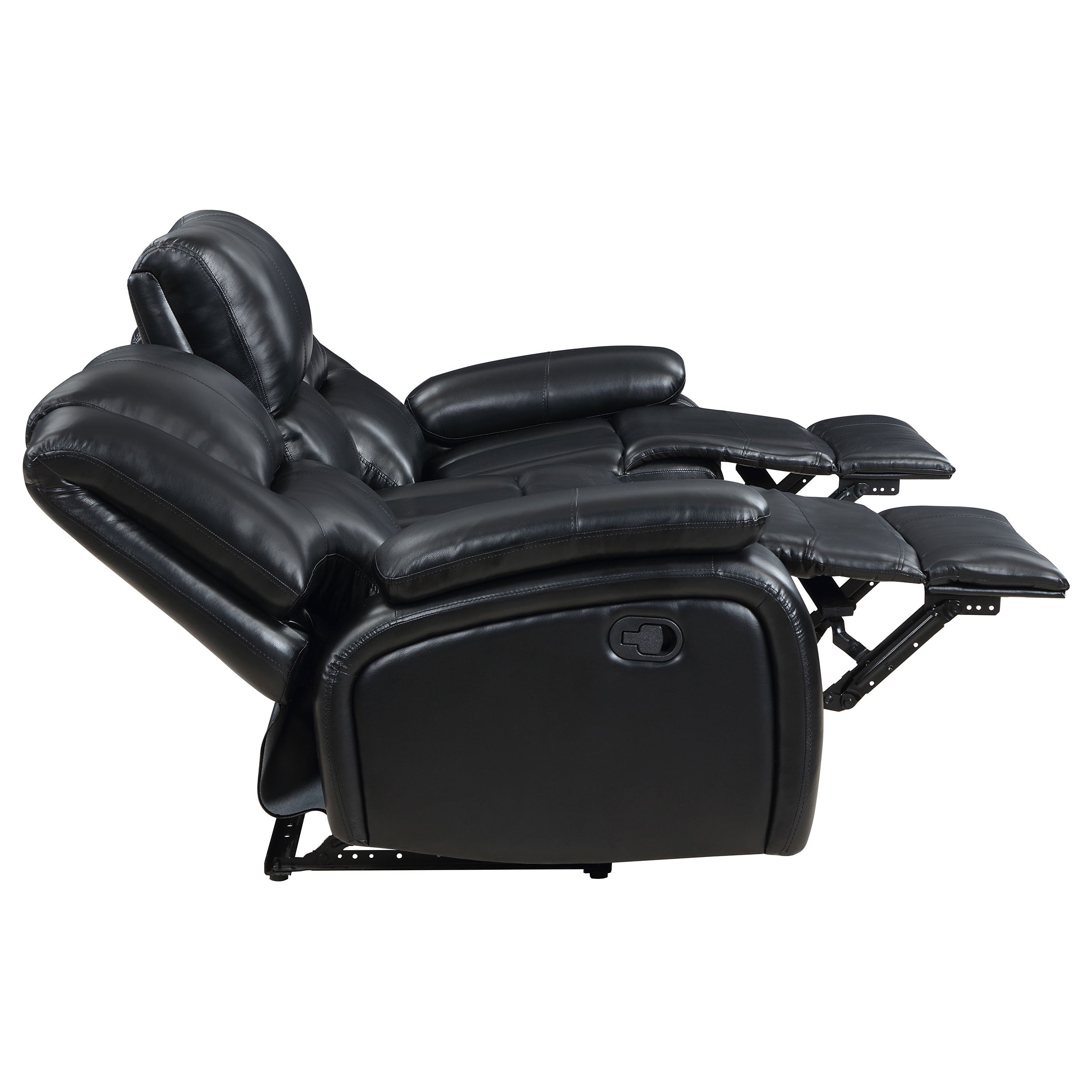 Camila 2-piece Upholstered Reclining Sofa Set Black