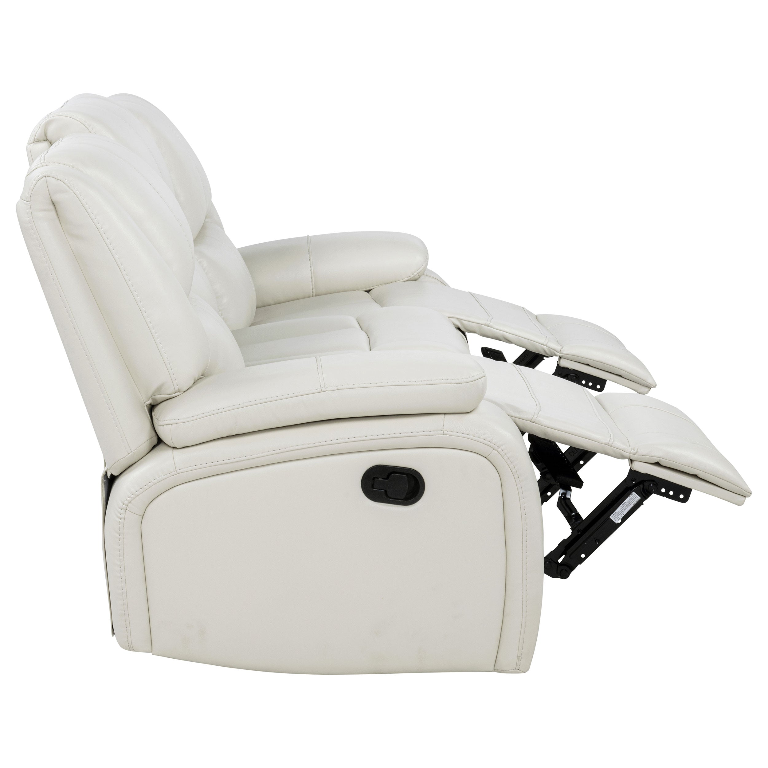 Camila 2-piece Upholstered Reclining Sofa Set White