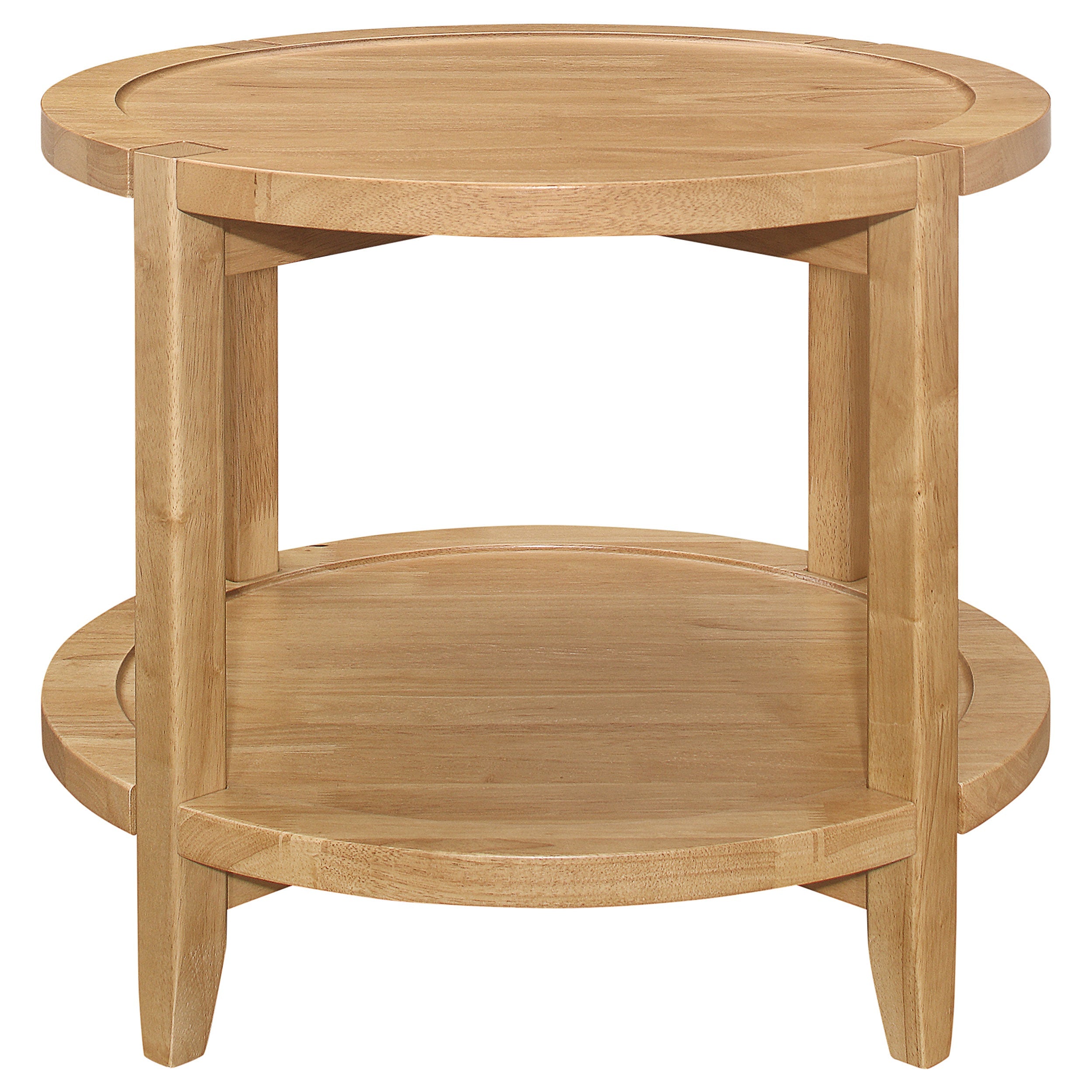 Camillo Round Solid Wood Side End Table Maple Brown