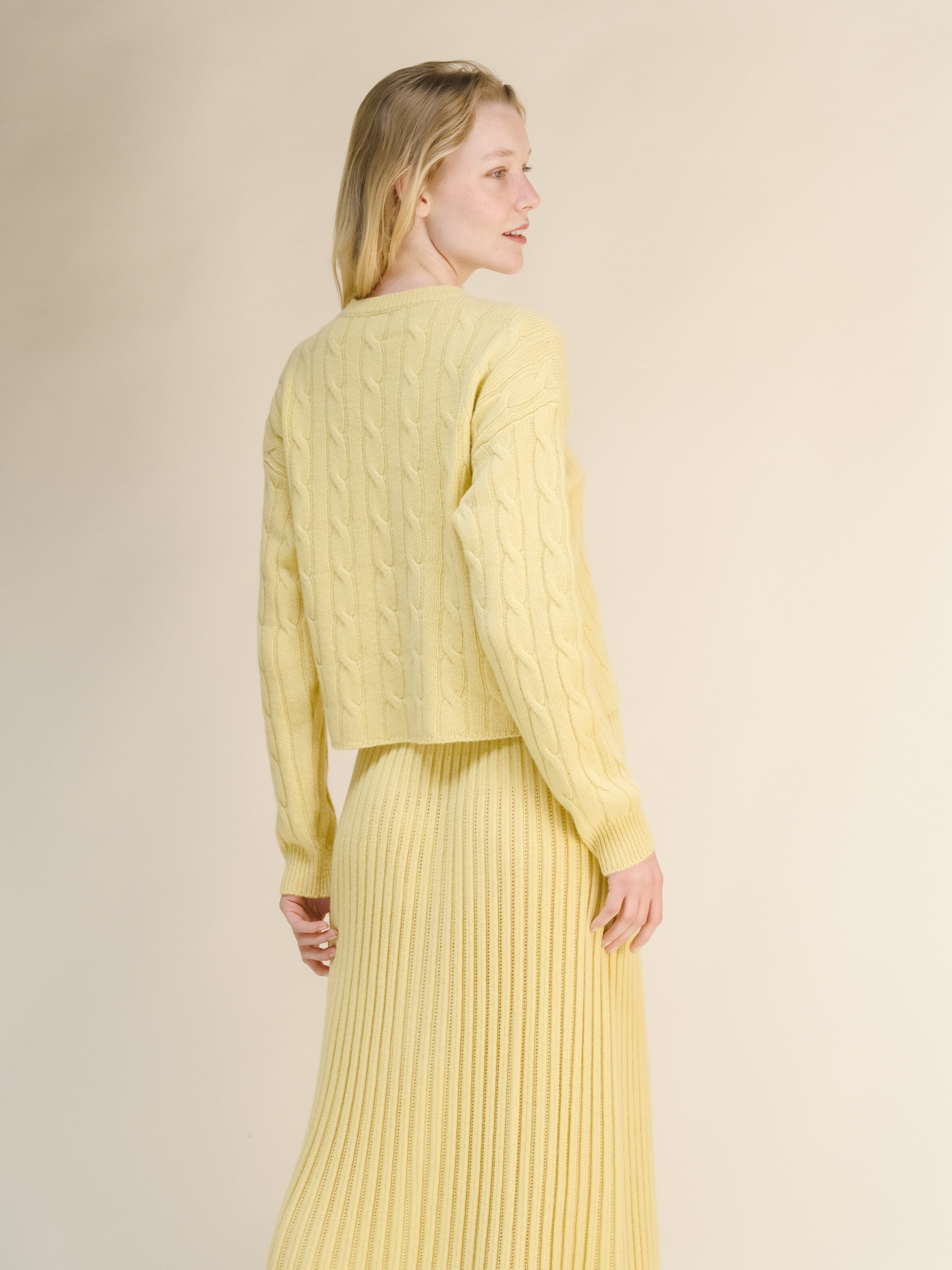 Cashmere Mix Cable Crewneck