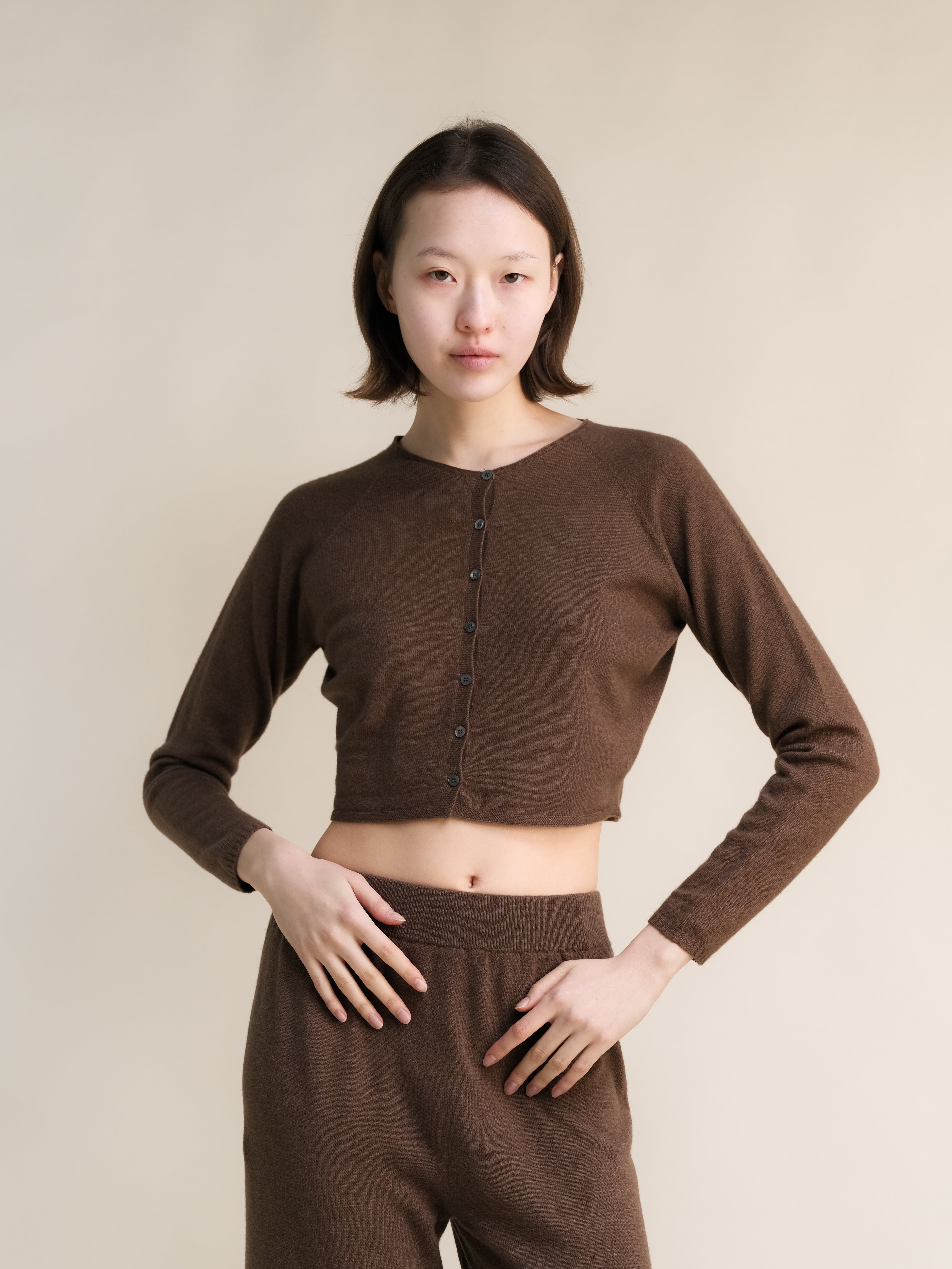 Cashmere Mix Cropped Cardigan