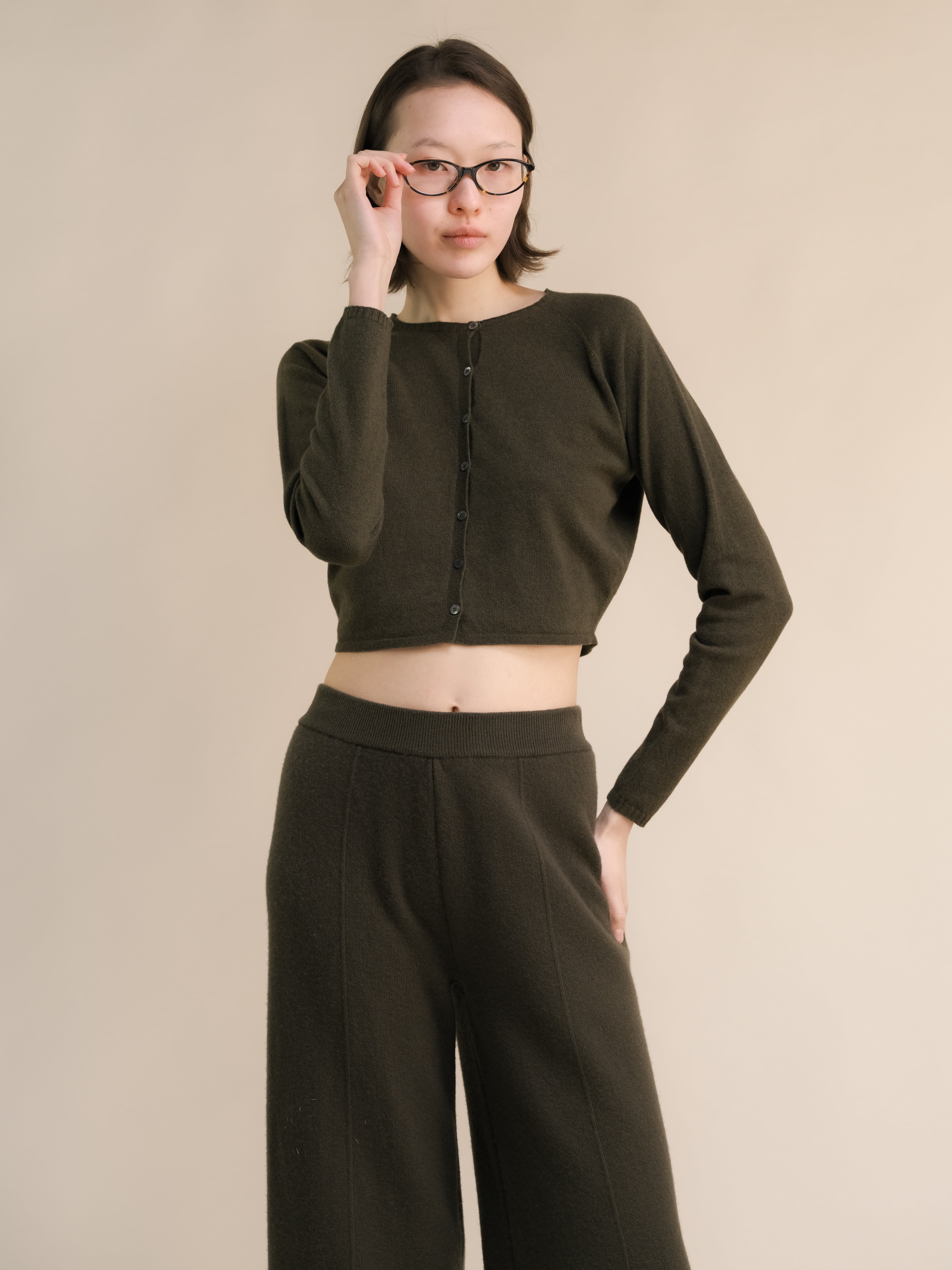 Cashmere Mix Cropped Cardigan