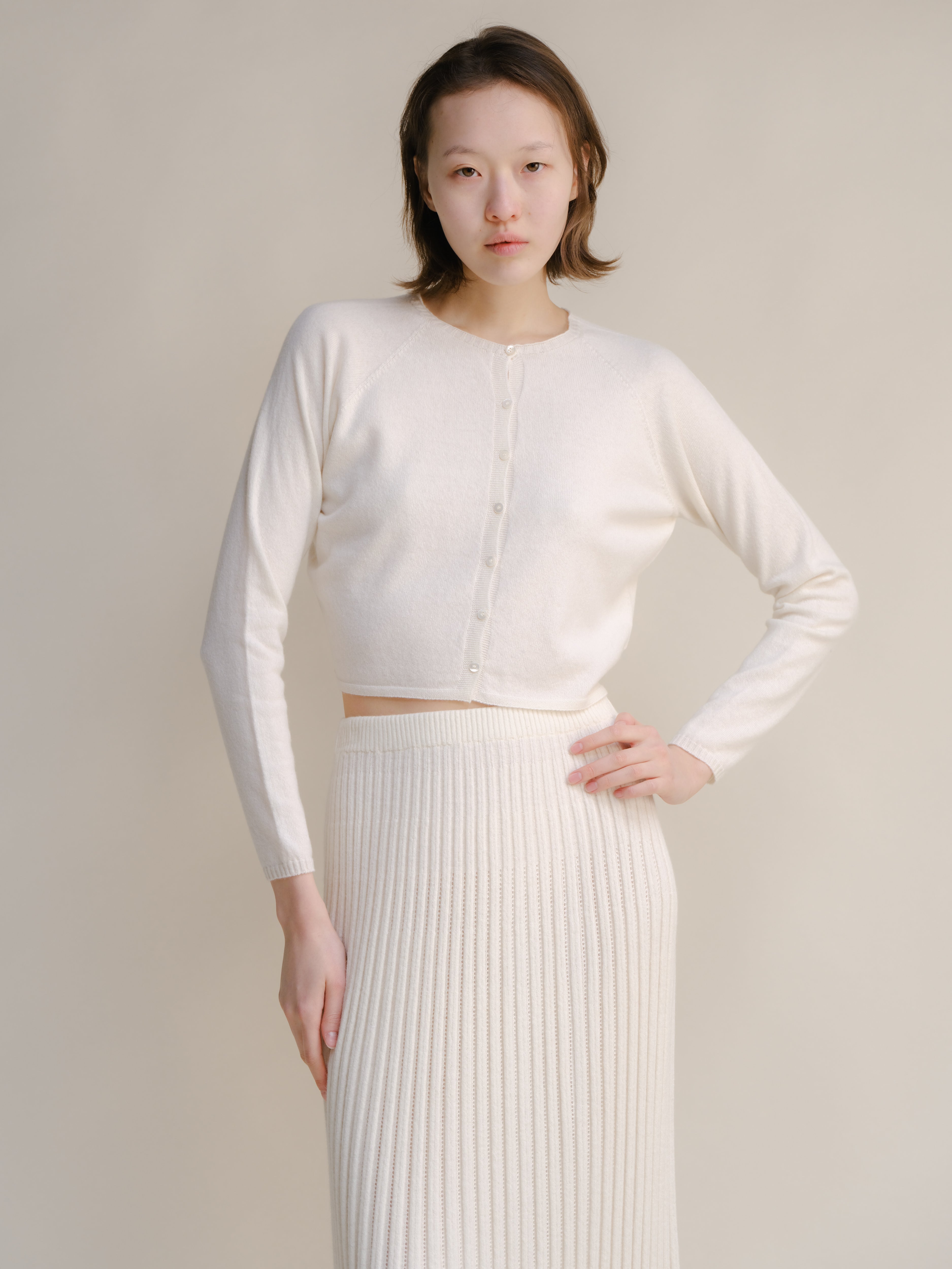 Cashmere Mix Cropped Cardigan