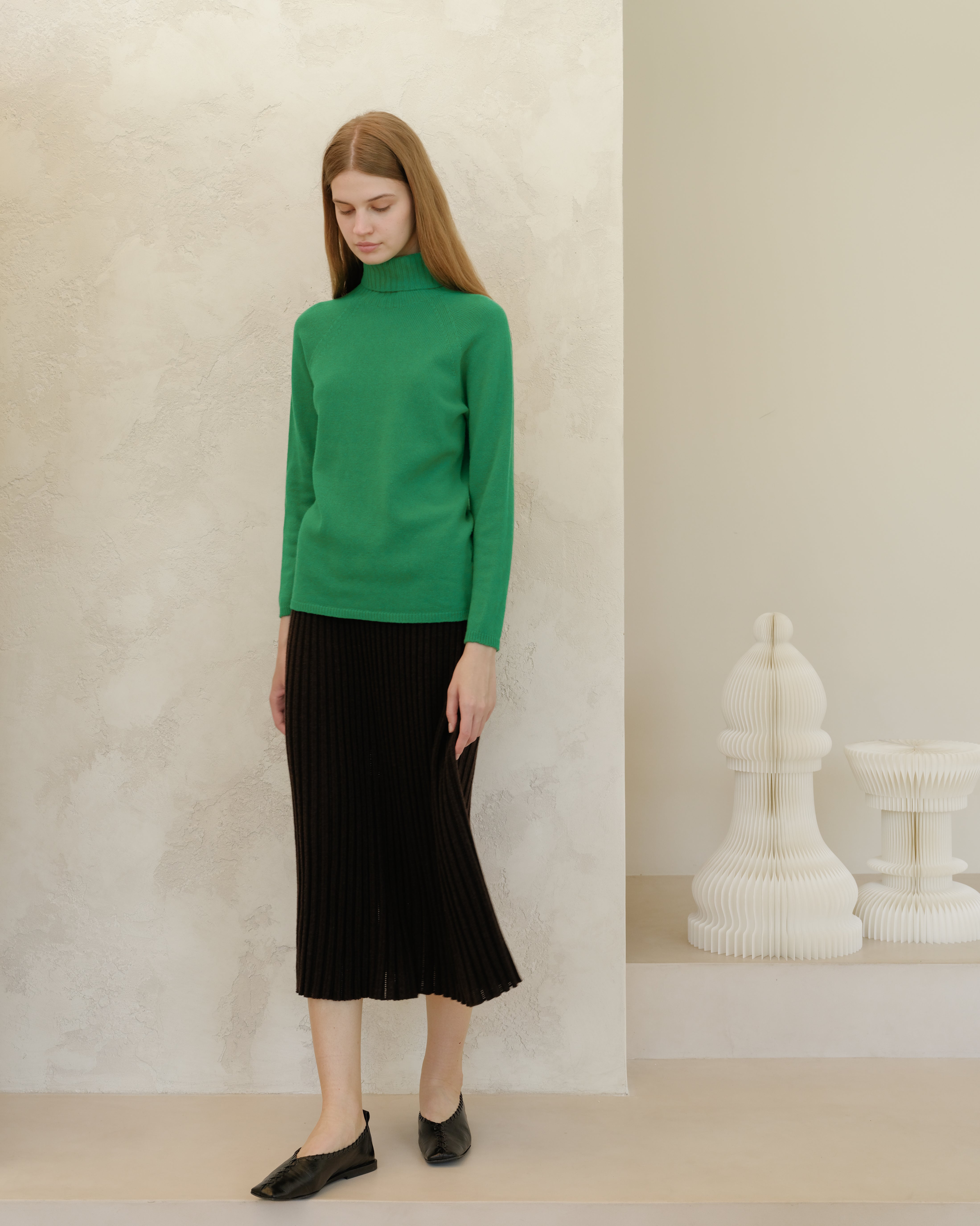 Cashmere Mix Perforated Skirt