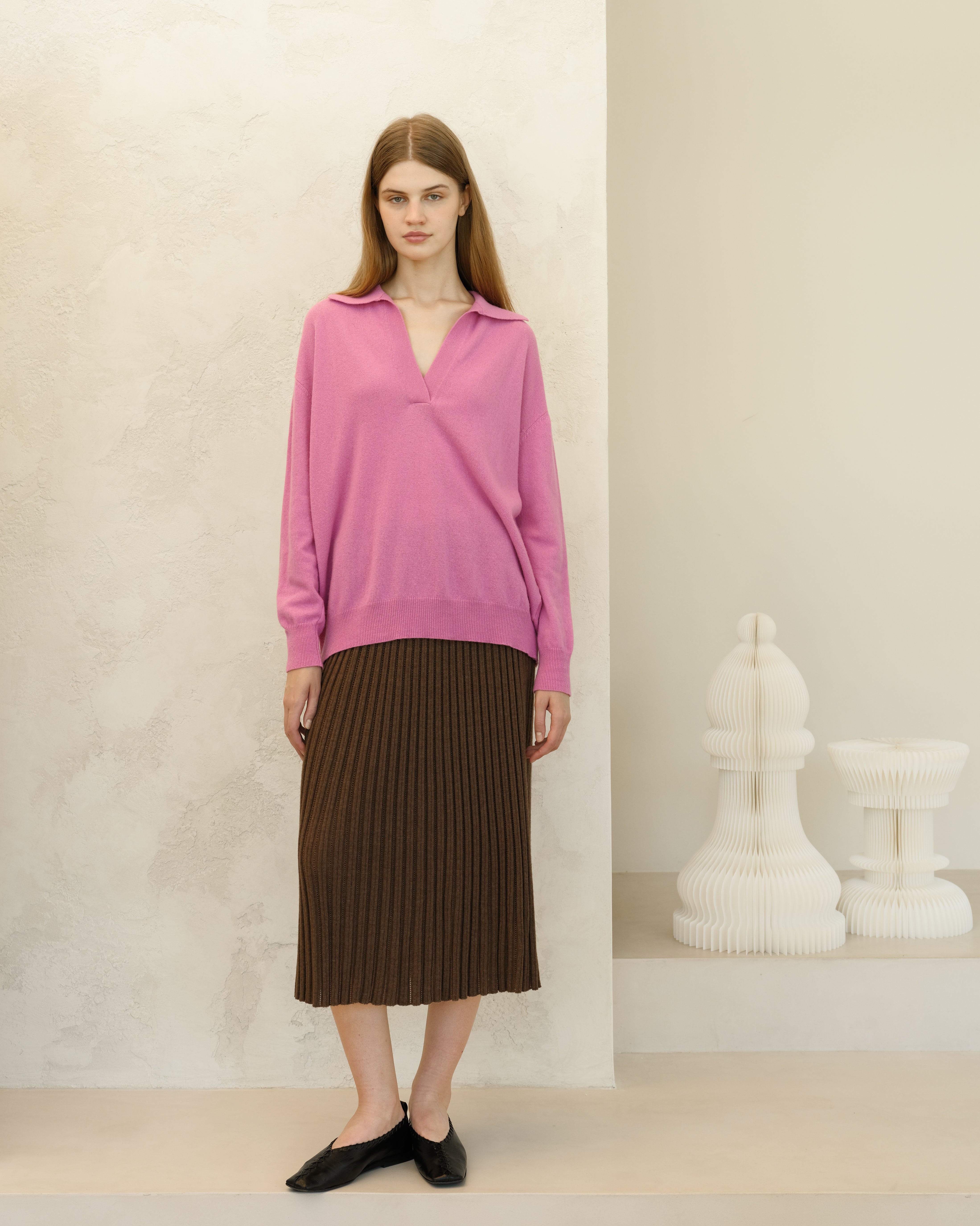 Cashmere Mix Perforated Skirt