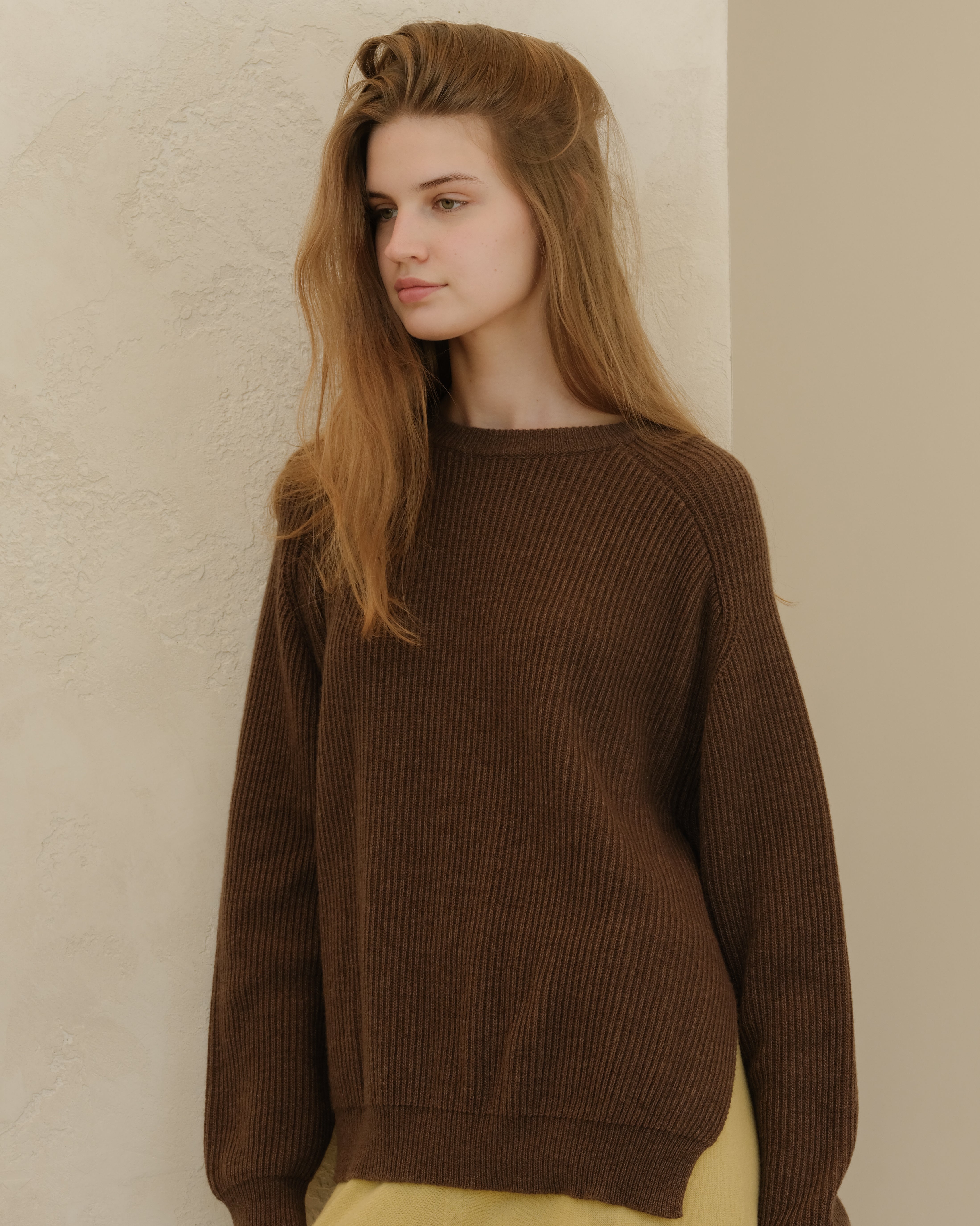 Cashmere Mix Ribbed Crewneck