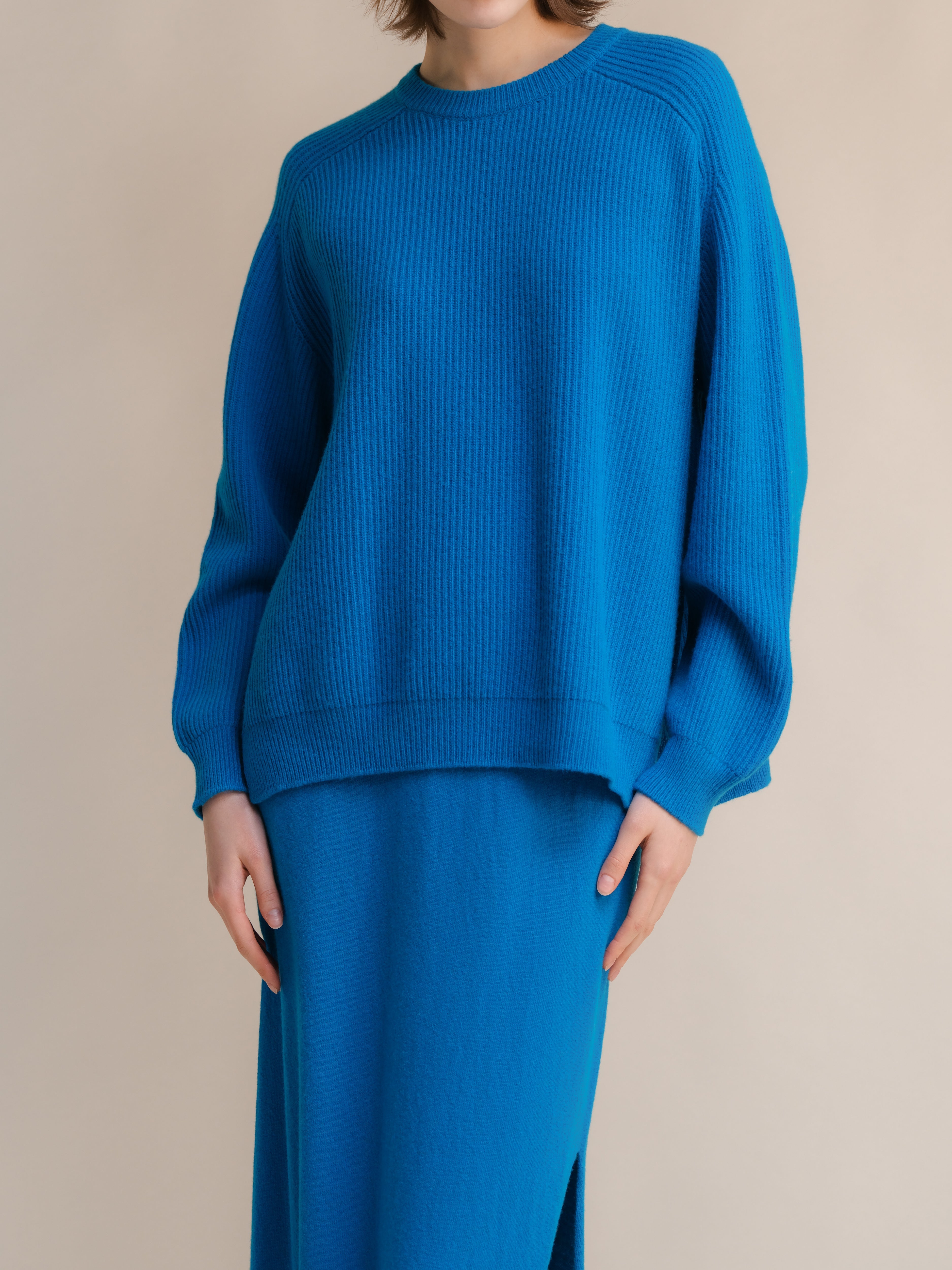 Cashmere Mix Ribbed Crewneck