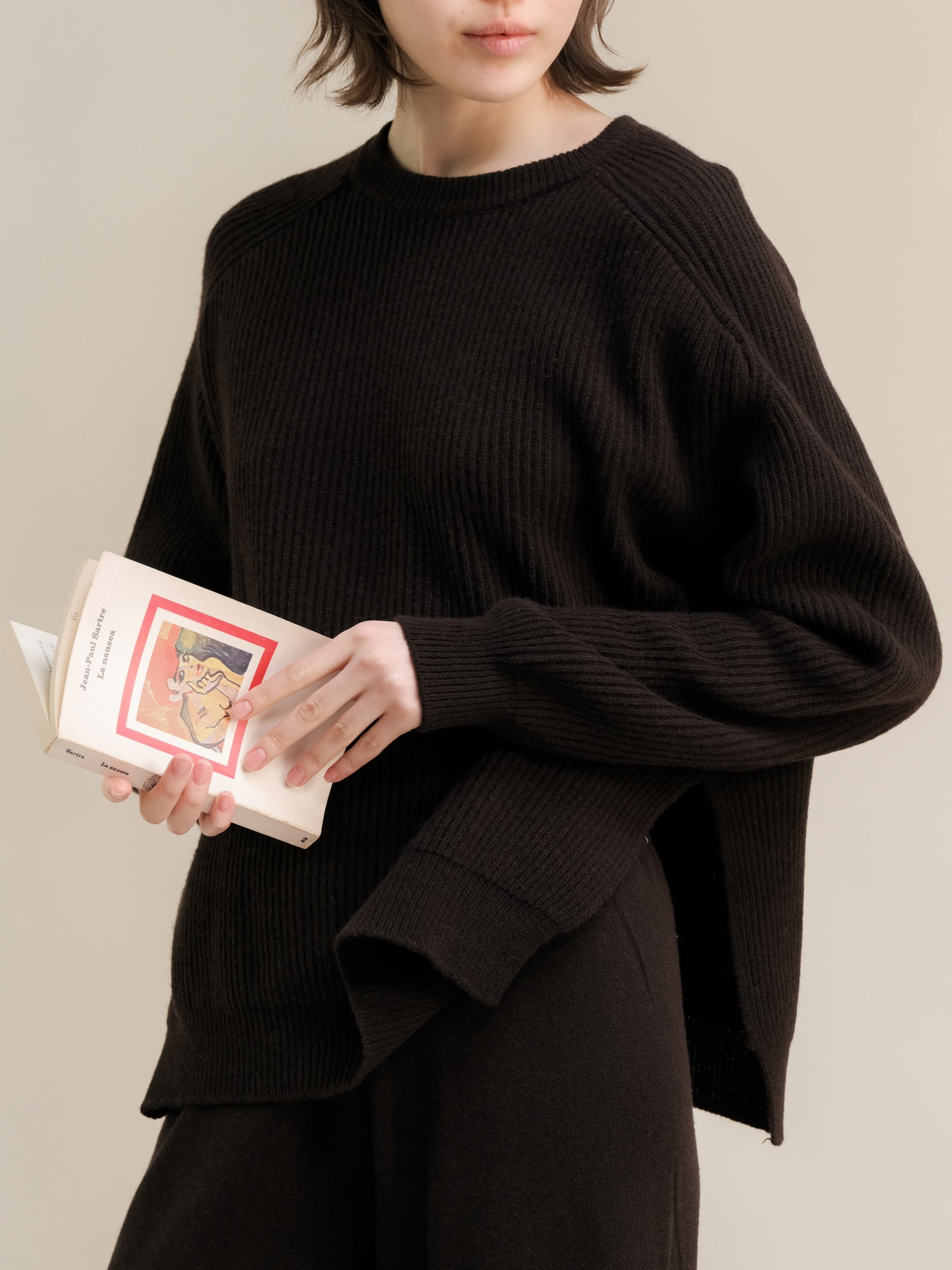 Cashmere Mix Ribbed Crewneck