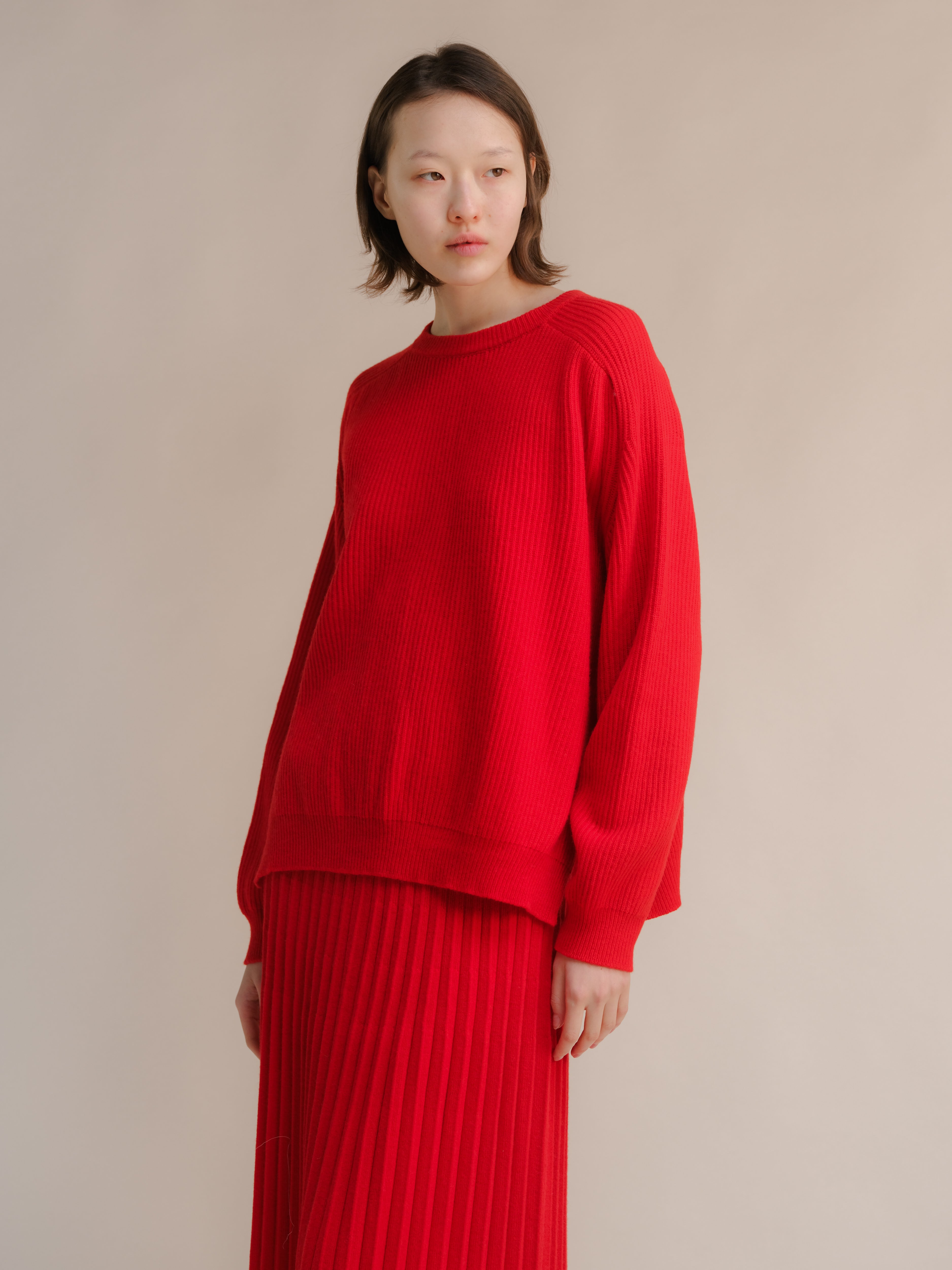 Cashmere Mix Ribbed Crewneck