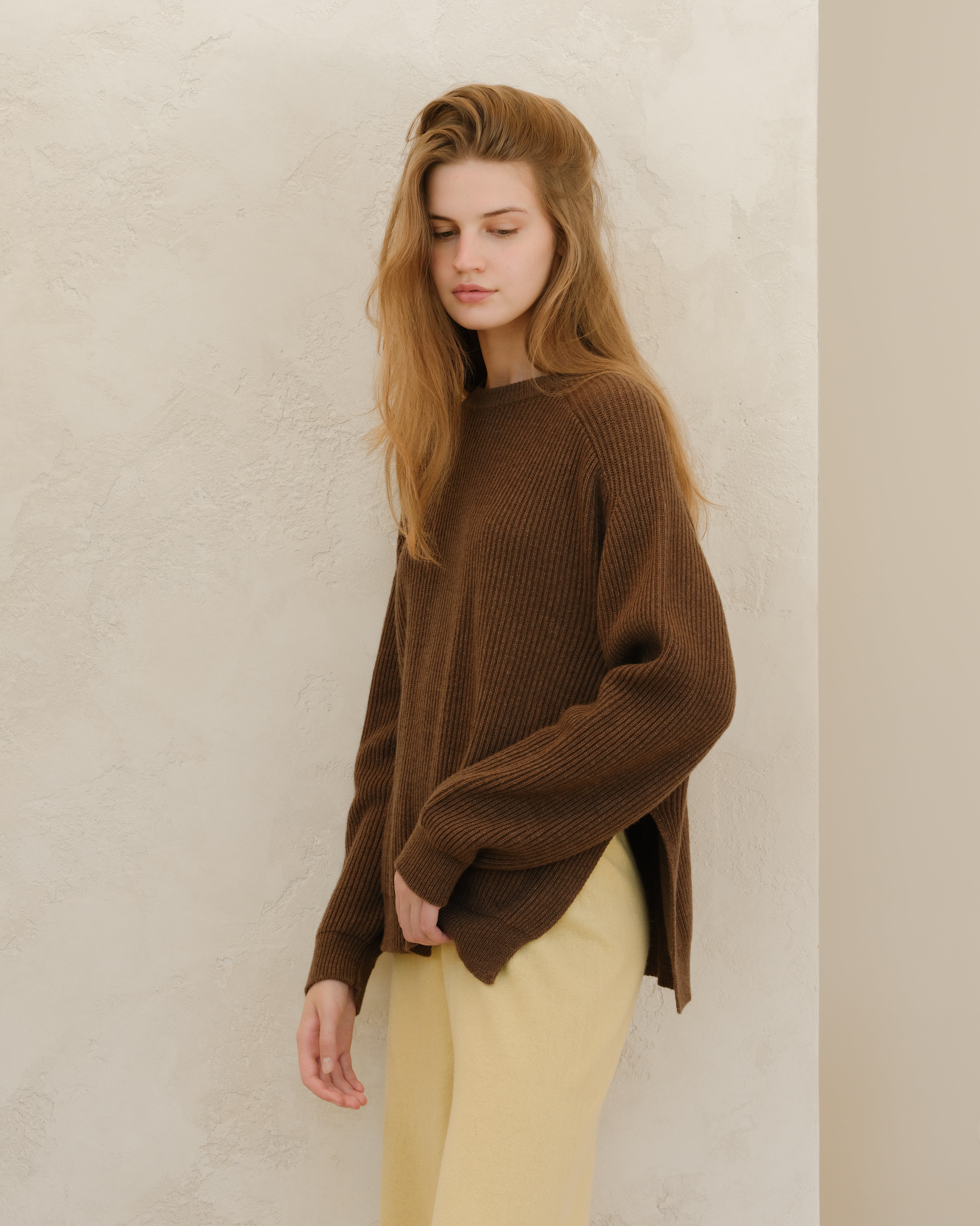 Cashmere Mix Ribbed Crewneck