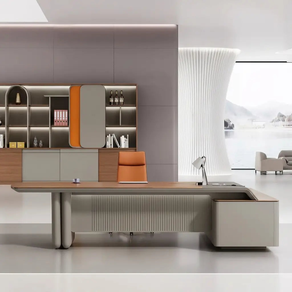 Caster · Modern L-Shaped Executive Desk