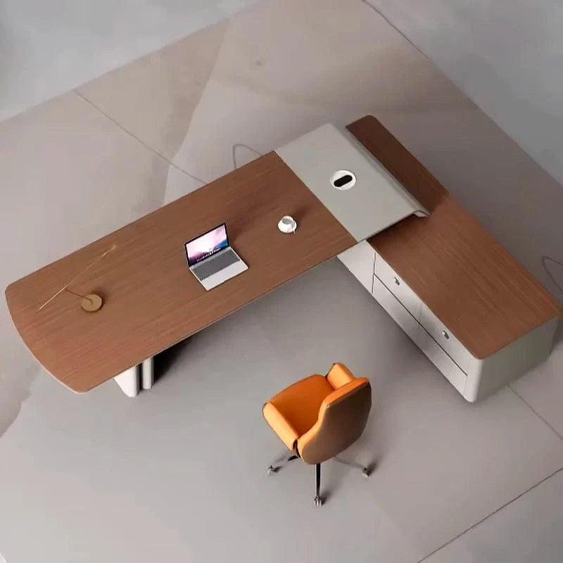 Caster · Modern L-Shaped Executive Desk