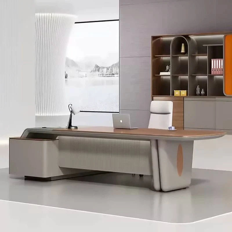 Caster · Modern L-Shaped Executive Desk