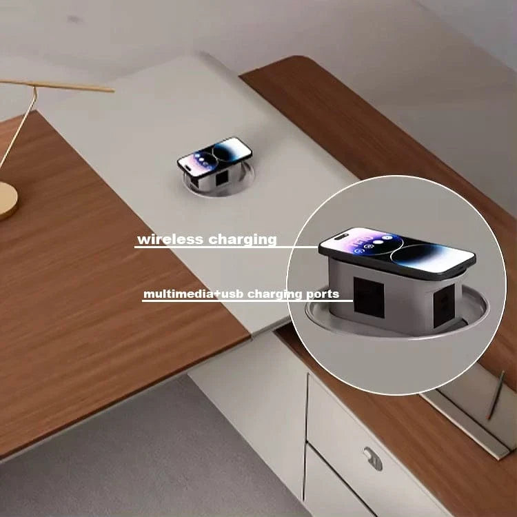 Caster · Modern L-Shaped Executive Desk
