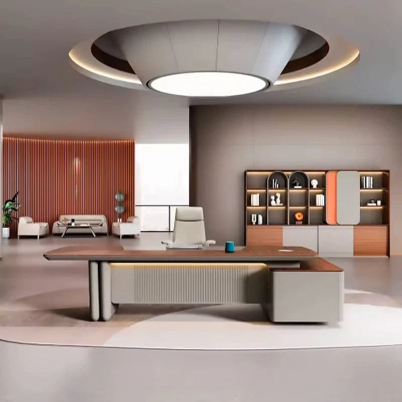 Caster · Modern L-Shaped Executive Desk