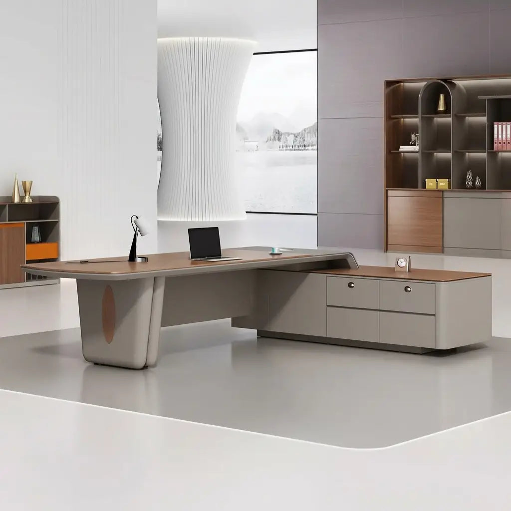 Caster · Modern L-Shaped Executive Desk