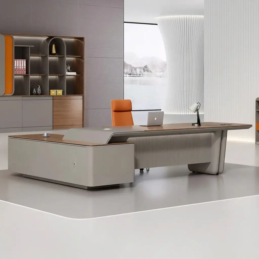 Caster · Modern L-Shaped Executive Desk