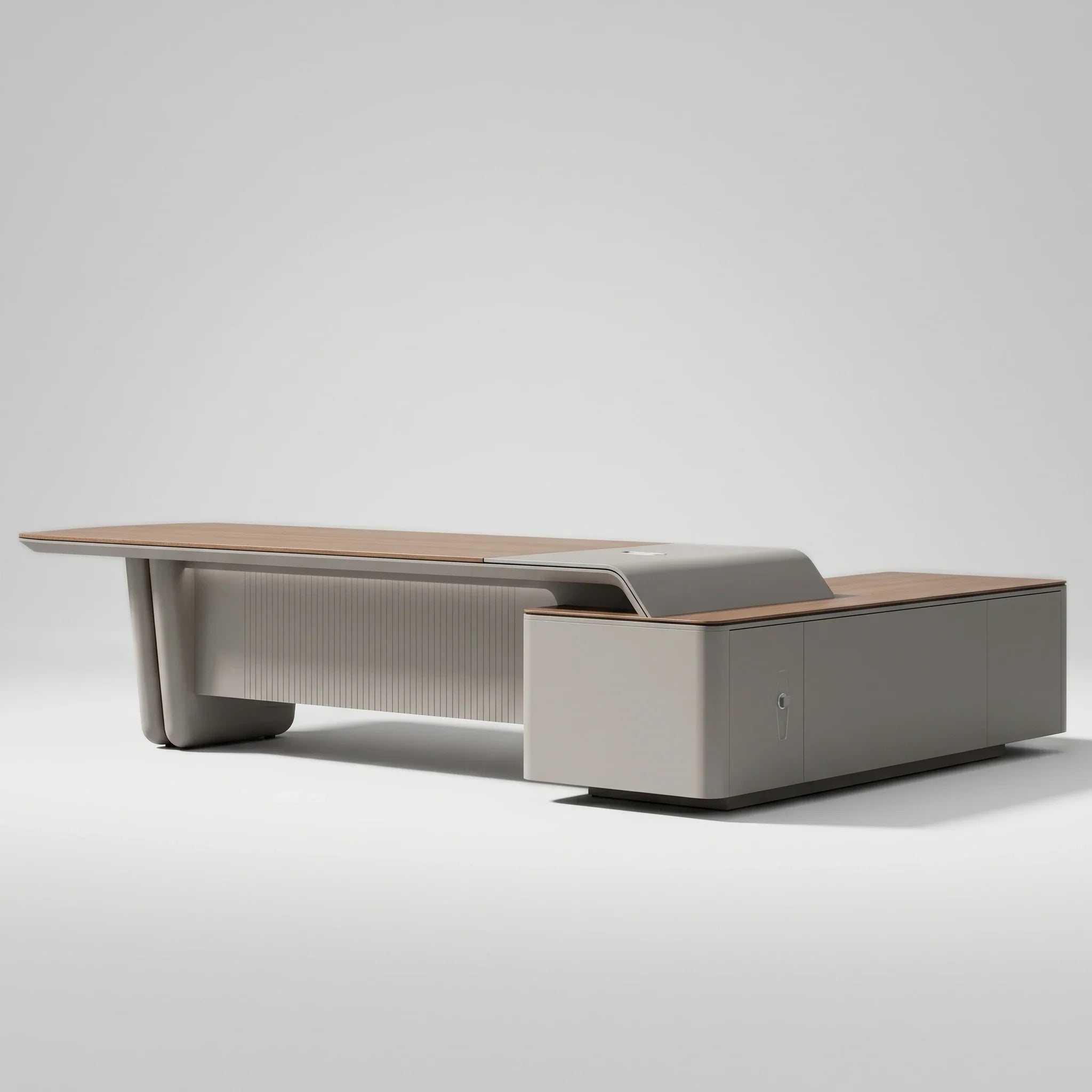 Caster · Modern L-Shaped Executive Desk