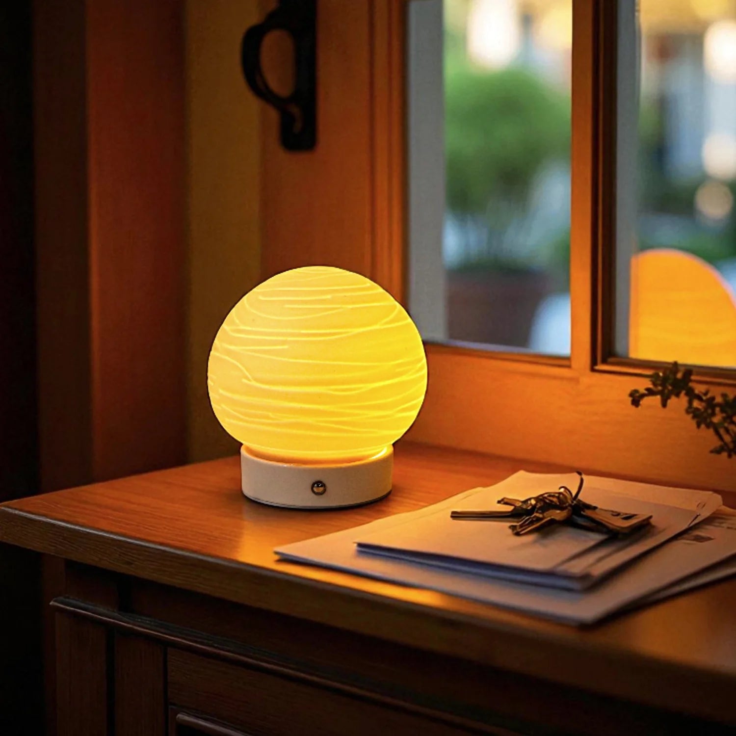 Ceramic Ball Rechargeable Lamp (Planet)