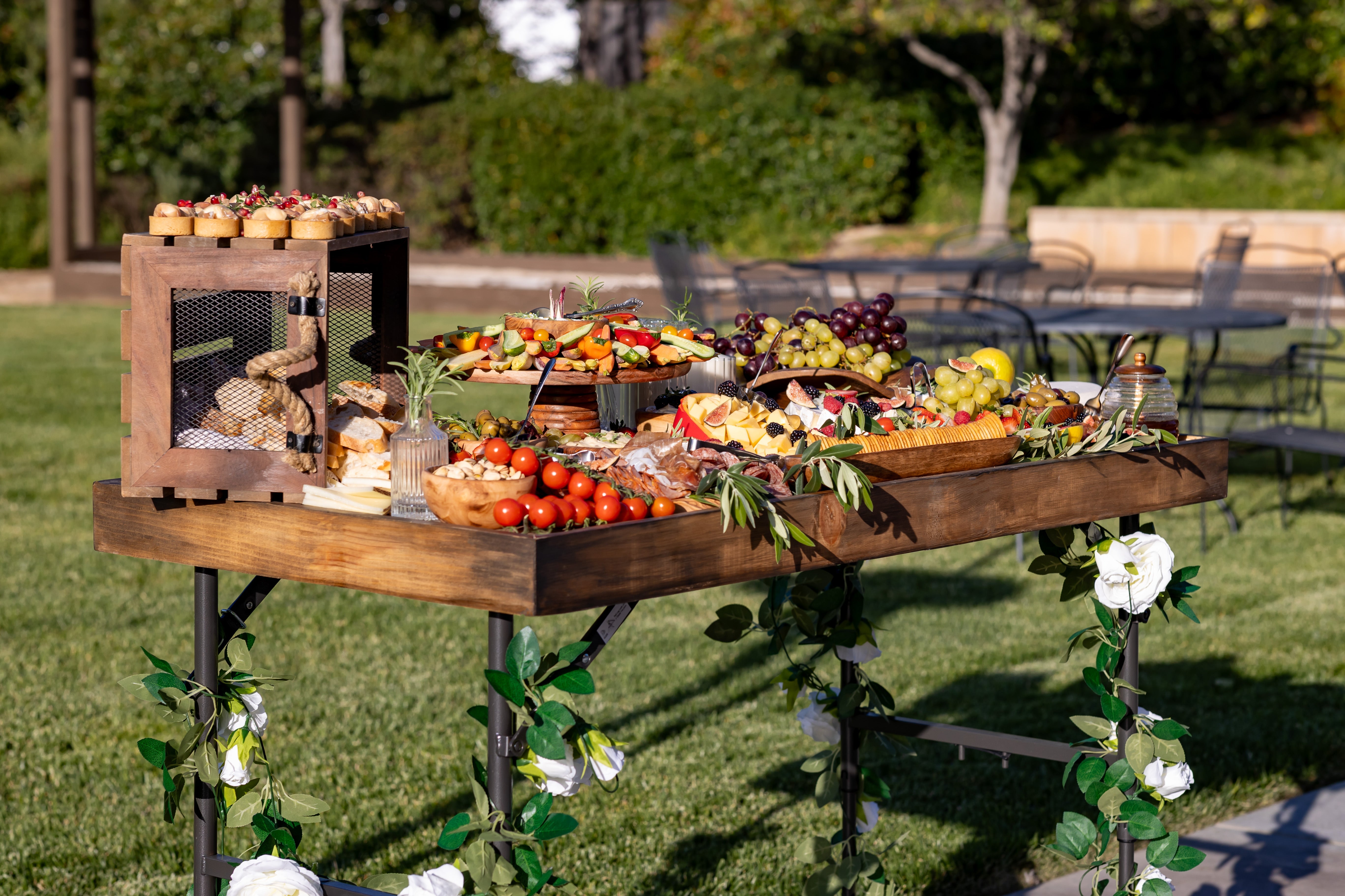 Charcuterie Board Table Topper for 4ft Folding Table, Wooden Grazing Display