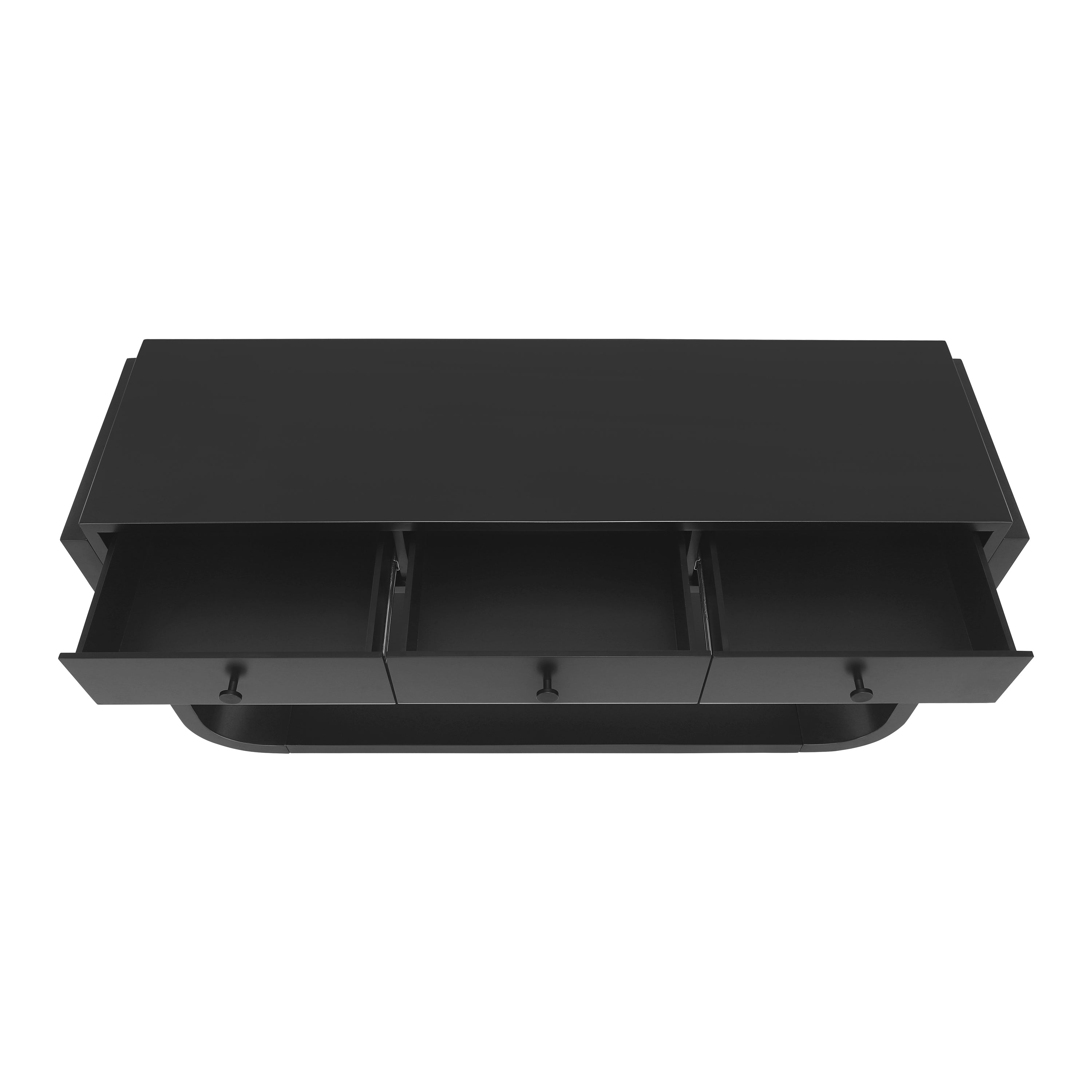 Classic Black Console Table with 3 Drawers &amp; Storage Shelf