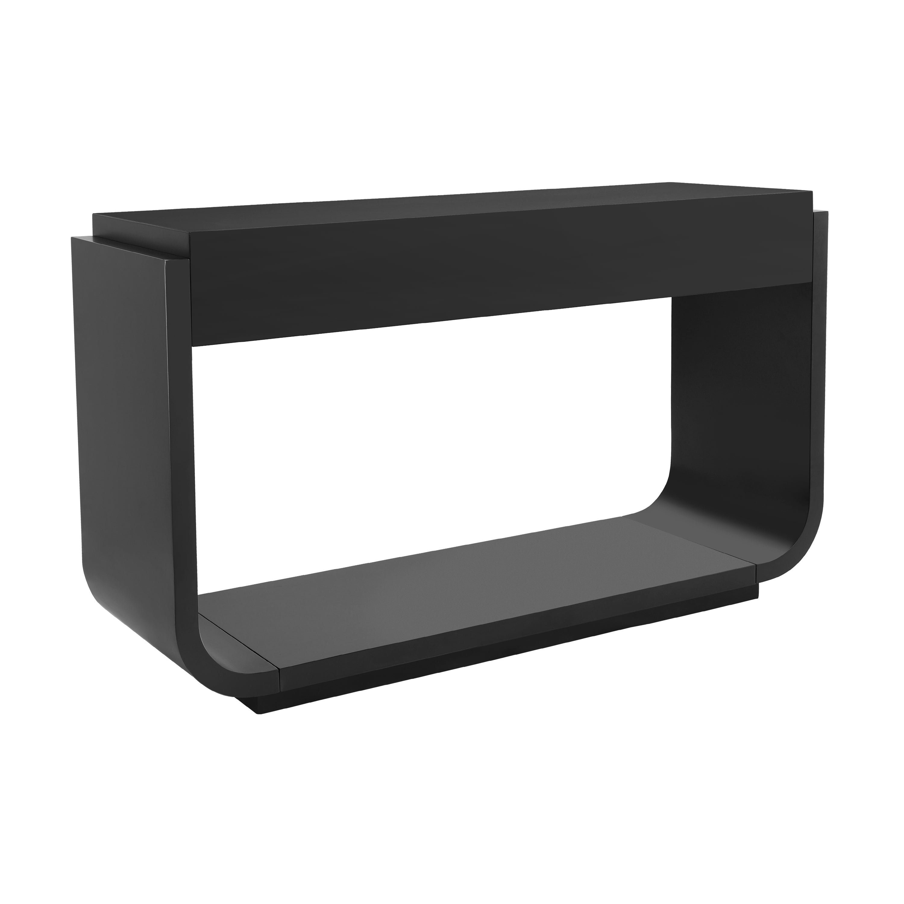 Classic Black Console Table with 3 Drawers &amp; Storage Shelf