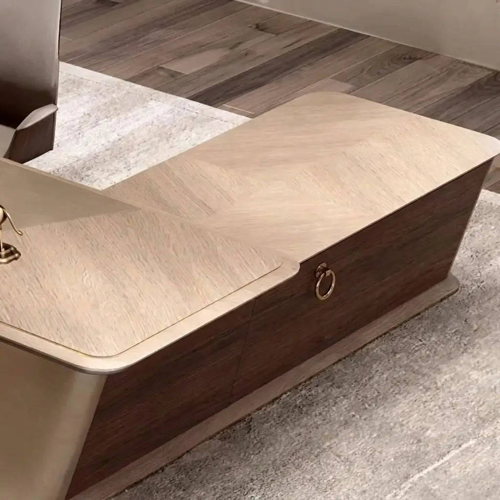 Cognac · Executive Desk w/ Mobile Storage