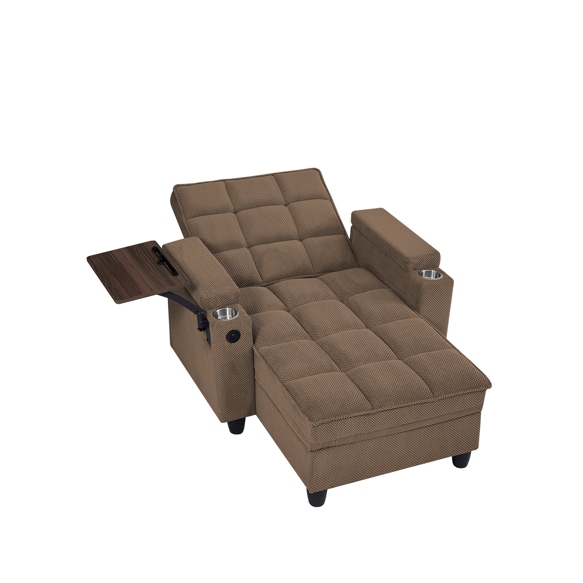 Convertible Chaise Lounge Sleeper Chair - Coffee