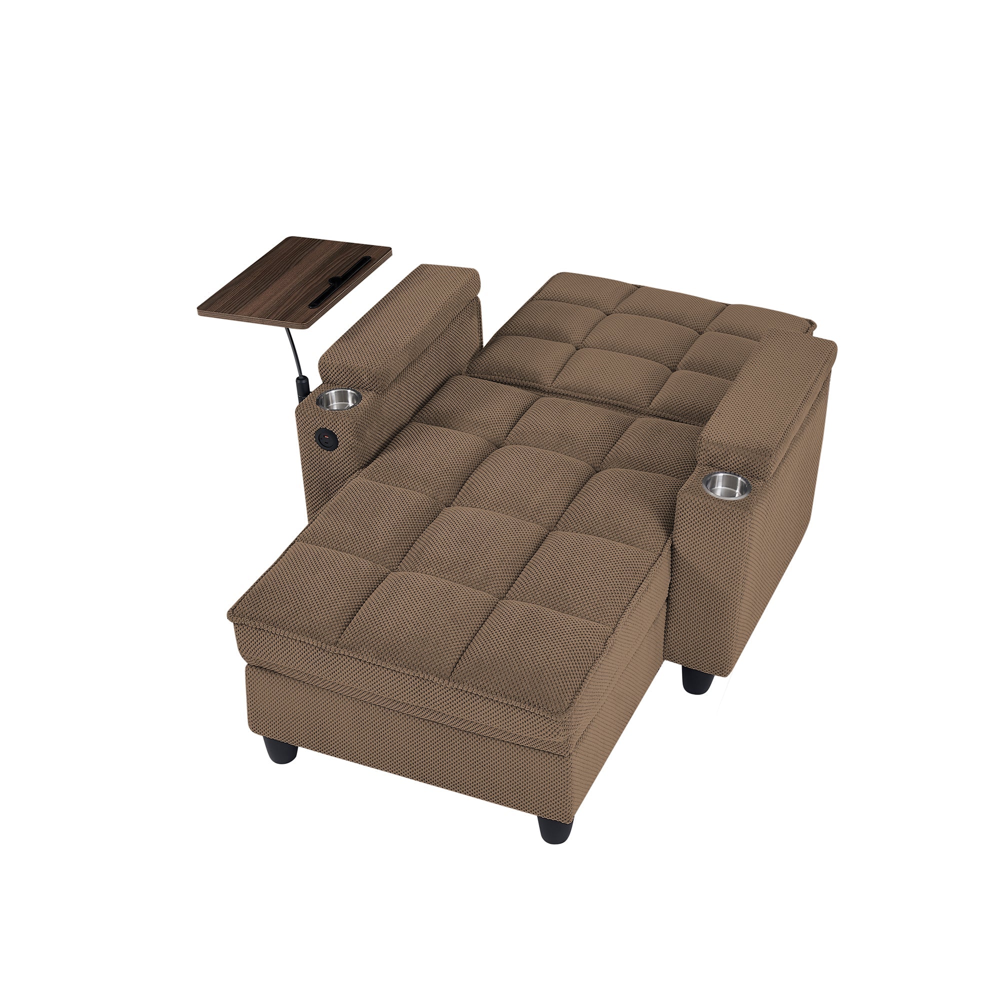 Convertible Chaise Lounge Sleeper Chair - Coffee
