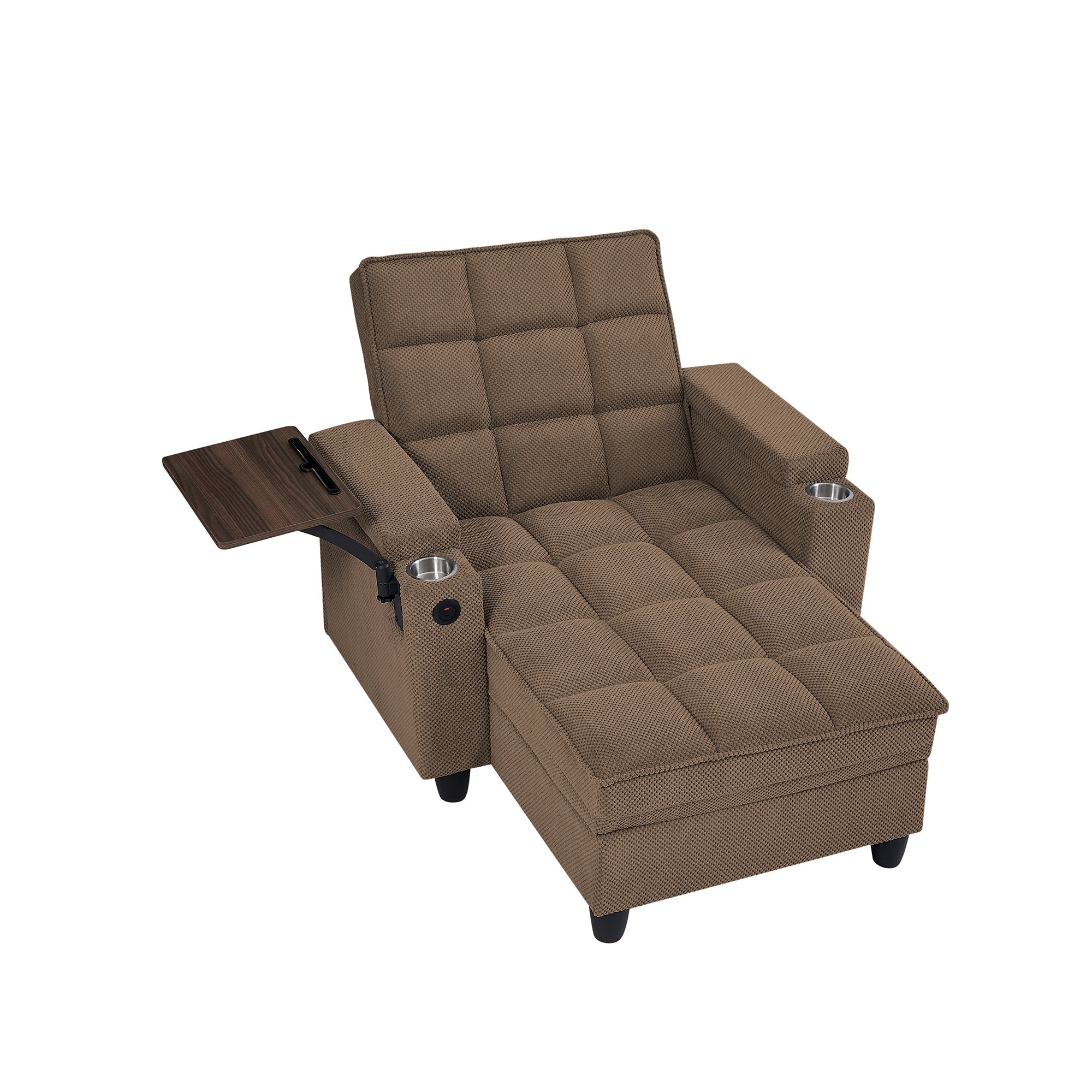 Convertible Chaise Lounge Sleeper Chair - Coffee