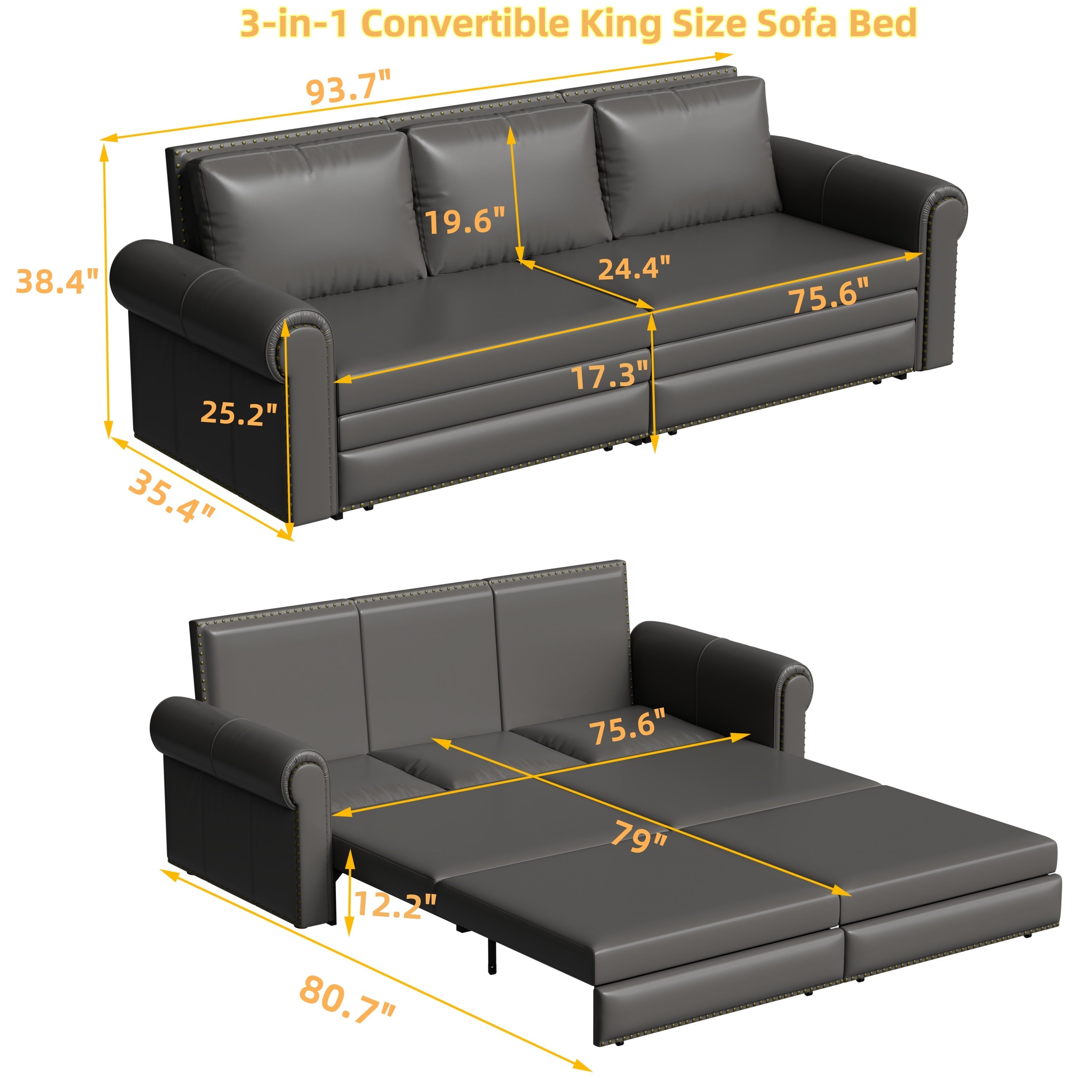 Convertible Sleeper Sofa Bed