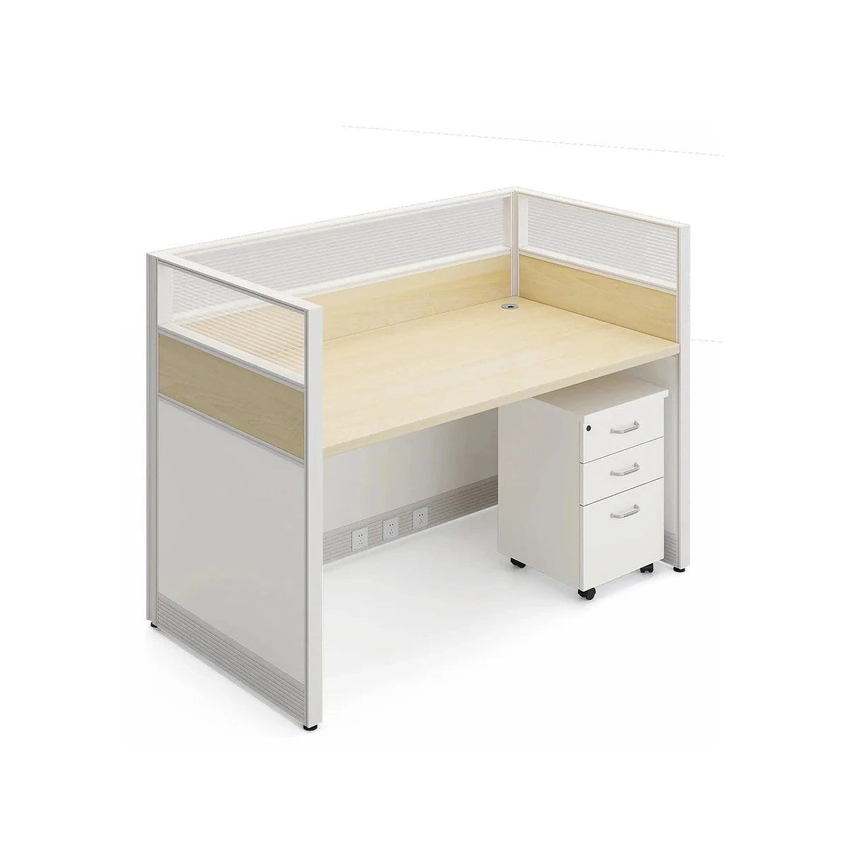 Corven · Straight Workstation Cubicle, White