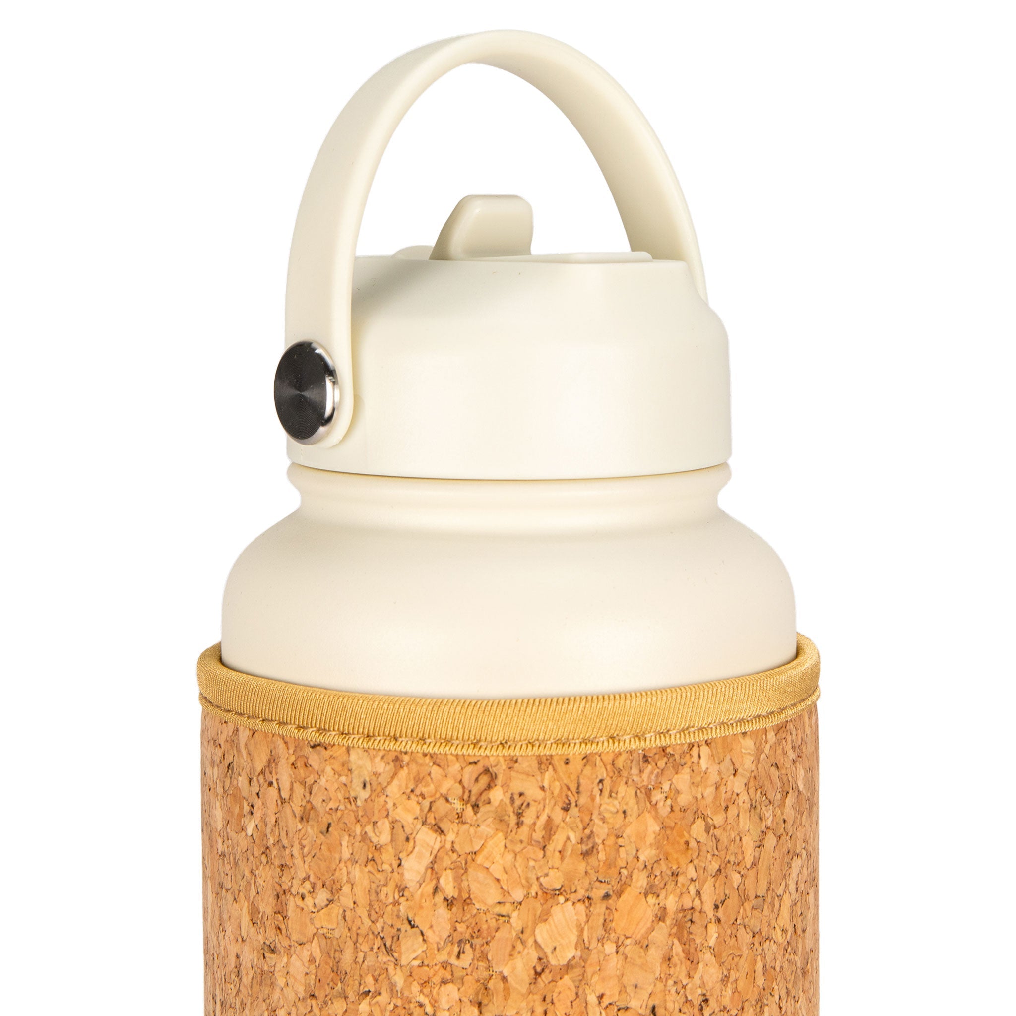 Cream Cork Sleeve Bottle with Flip Straw Lid | 32oz