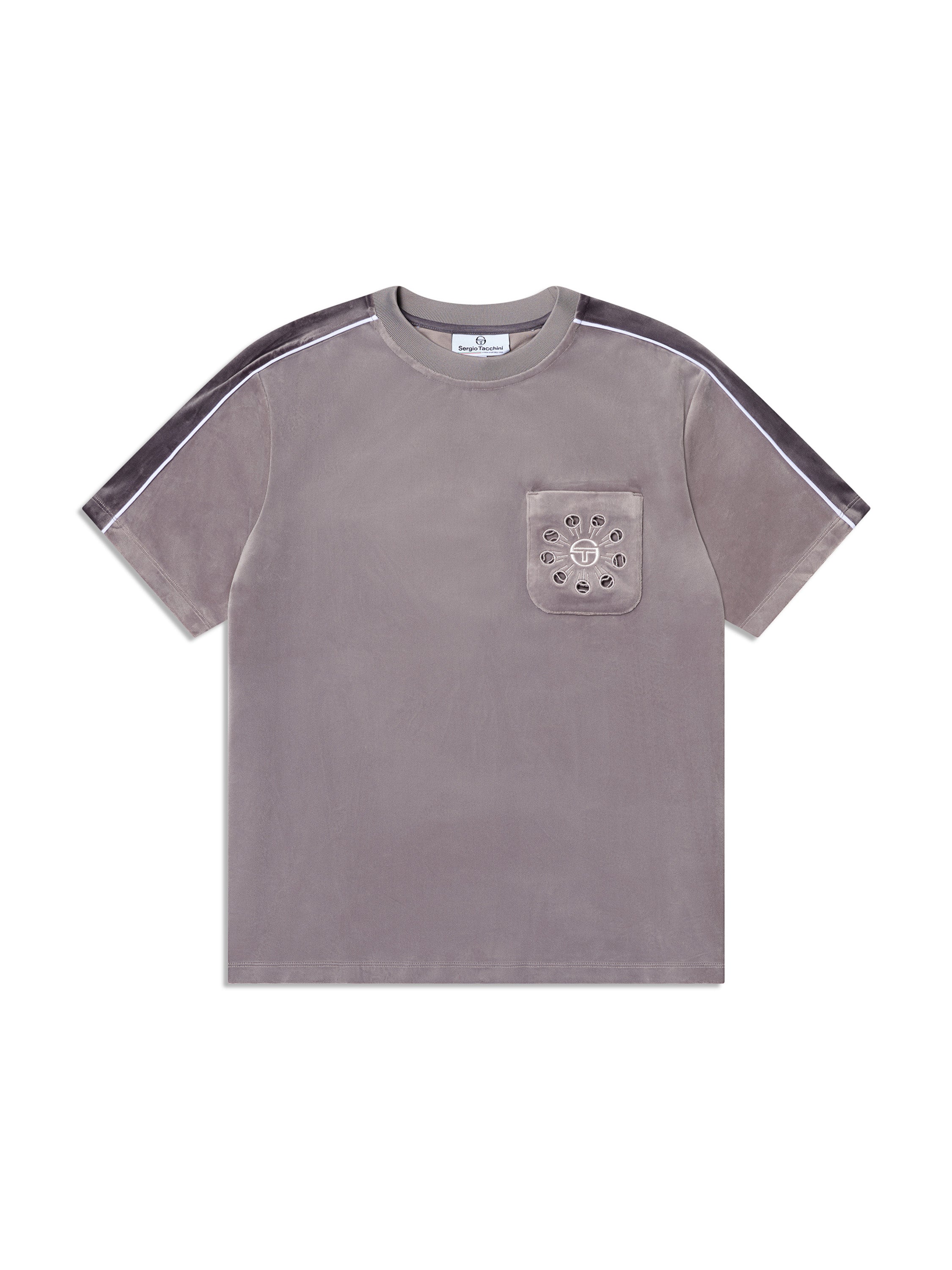 Cresta Velour Pocket T-Shirt-Sleet
