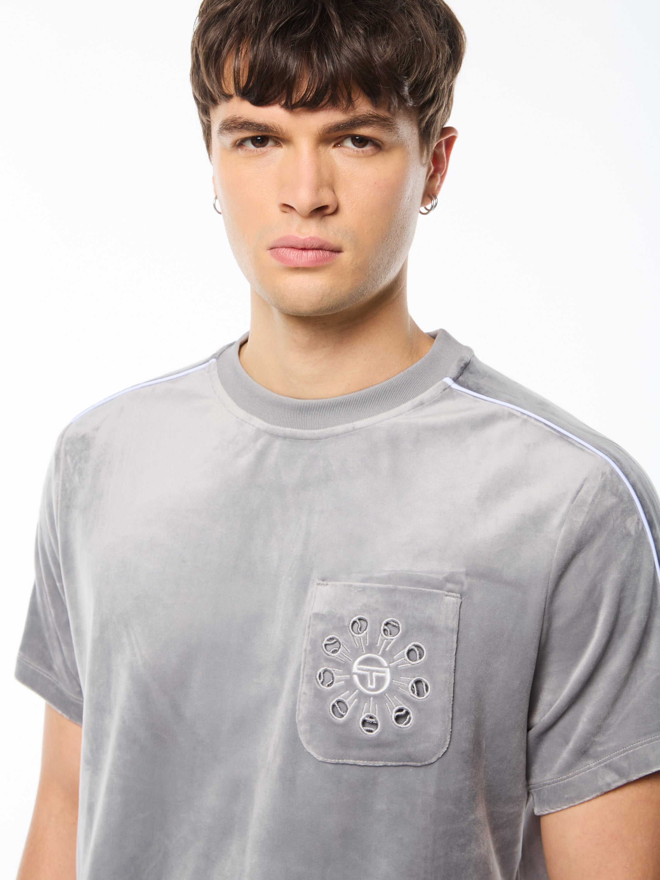 Cresta Velour Pocket T-Shirt-Sleet