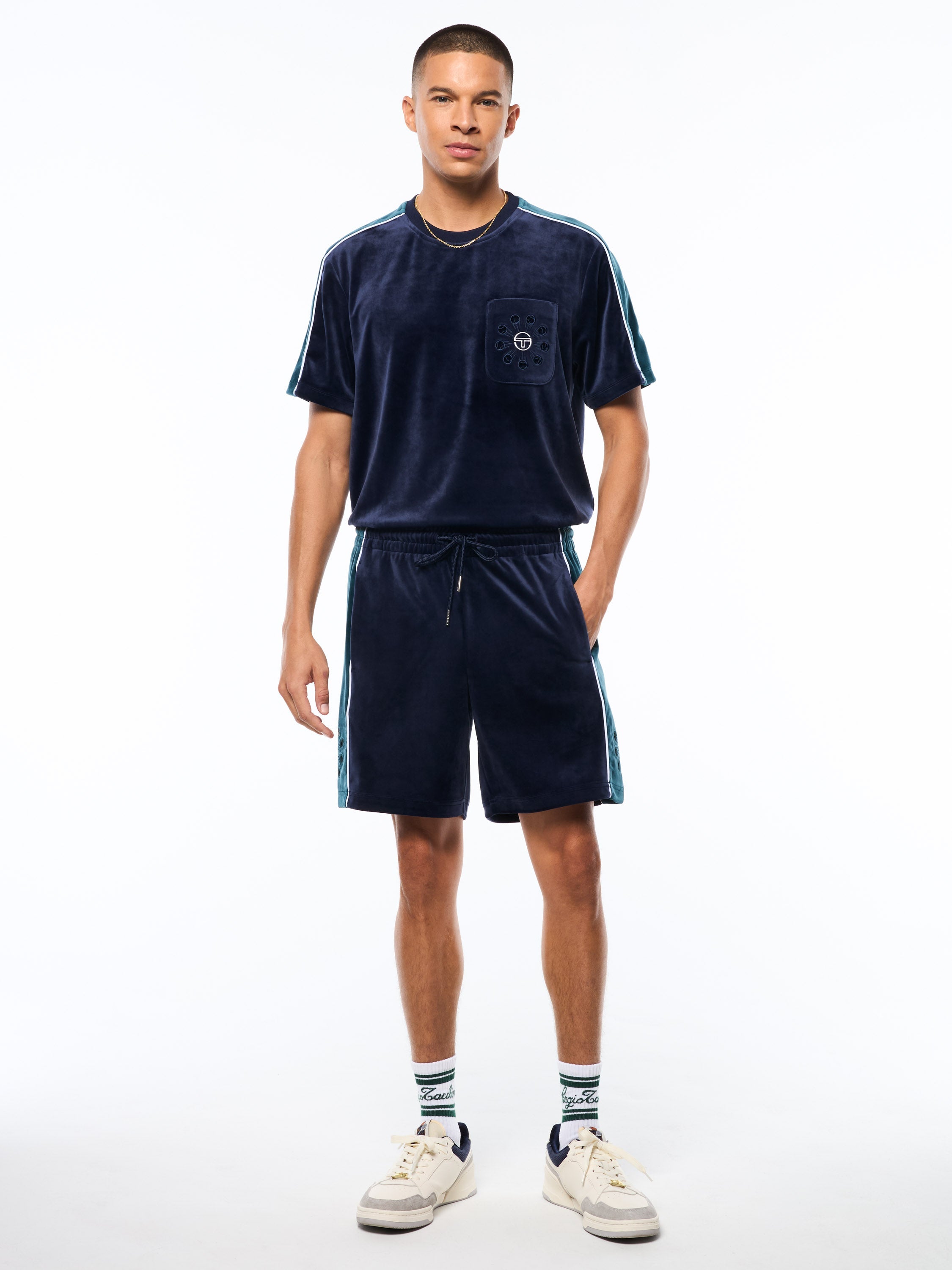 Cresta Velour Short-Maritime Blue