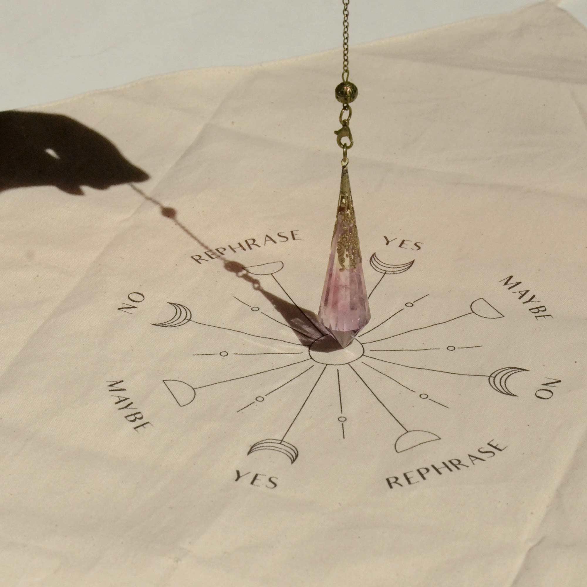 Crystal Pendulum Divination Kit with Canvas Board Bag