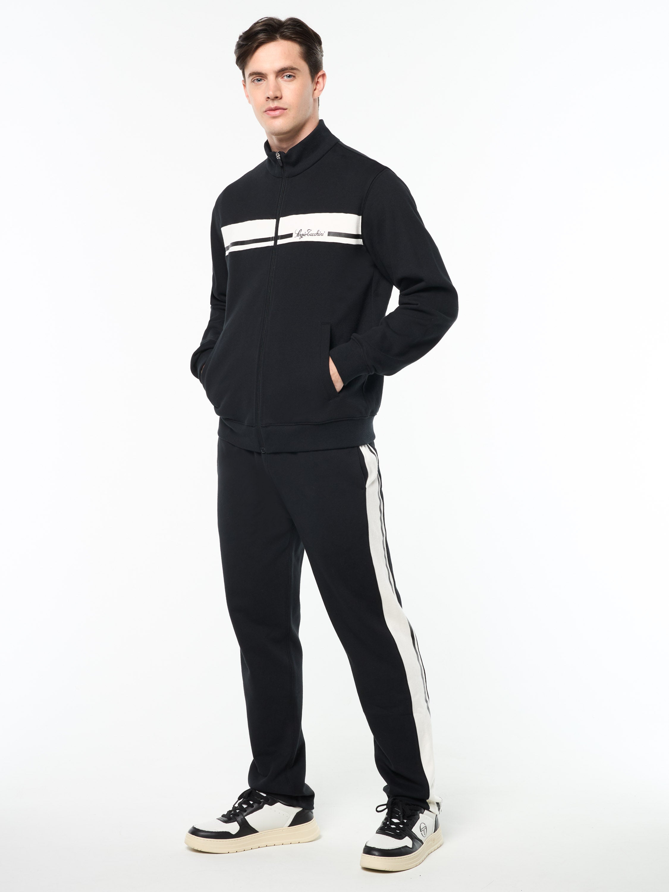 Cursivo Track Jacket- Black Beauty