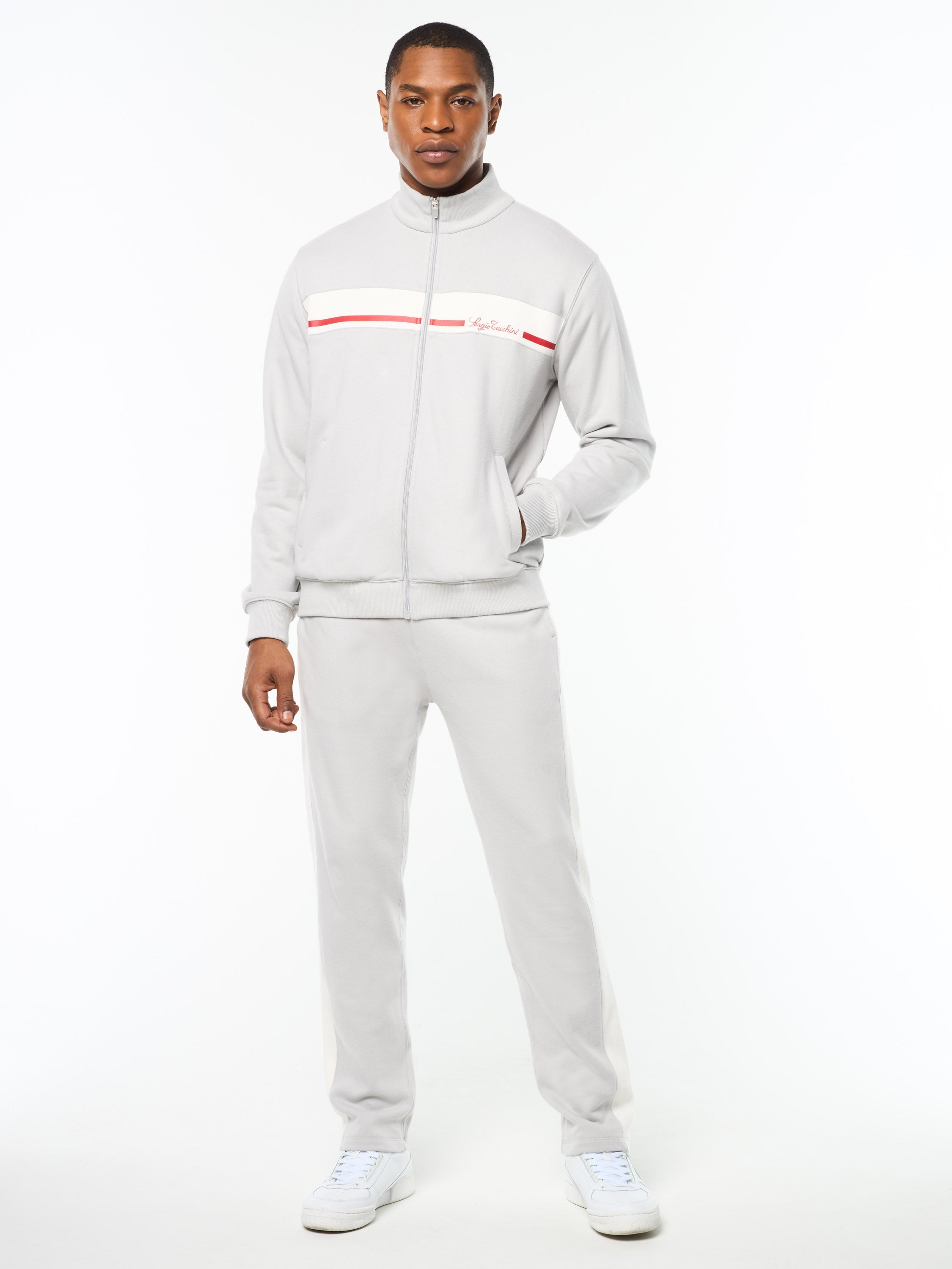 Cursivo Track Jacket- Quiet Grey