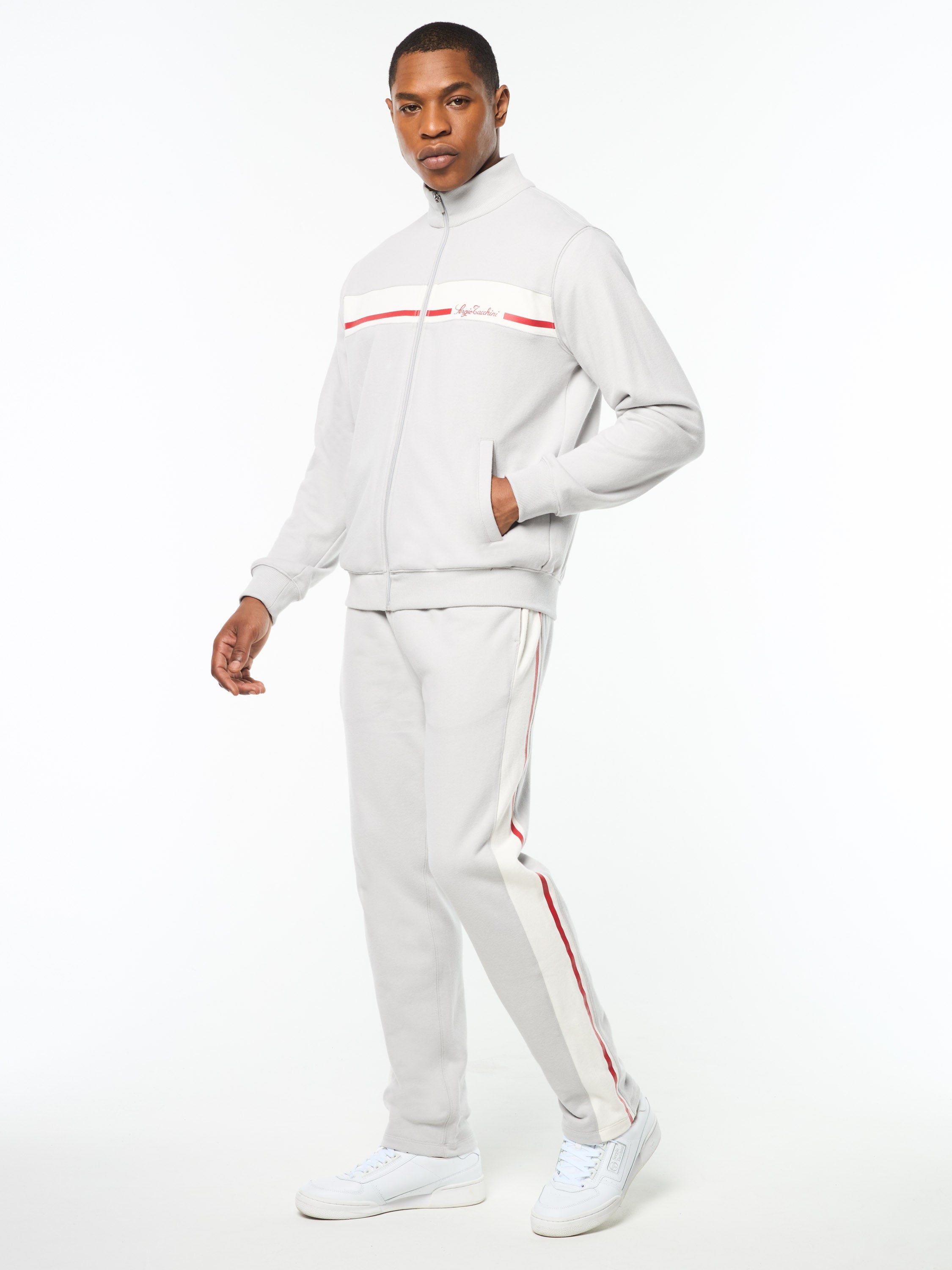 Cursivo Track Jacket- Quiet Grey