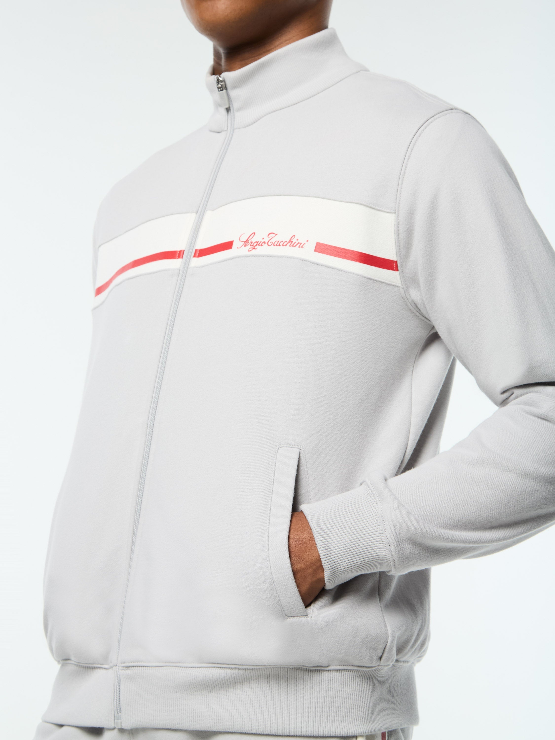 Cursivo Track Jacket- Quiet Grey