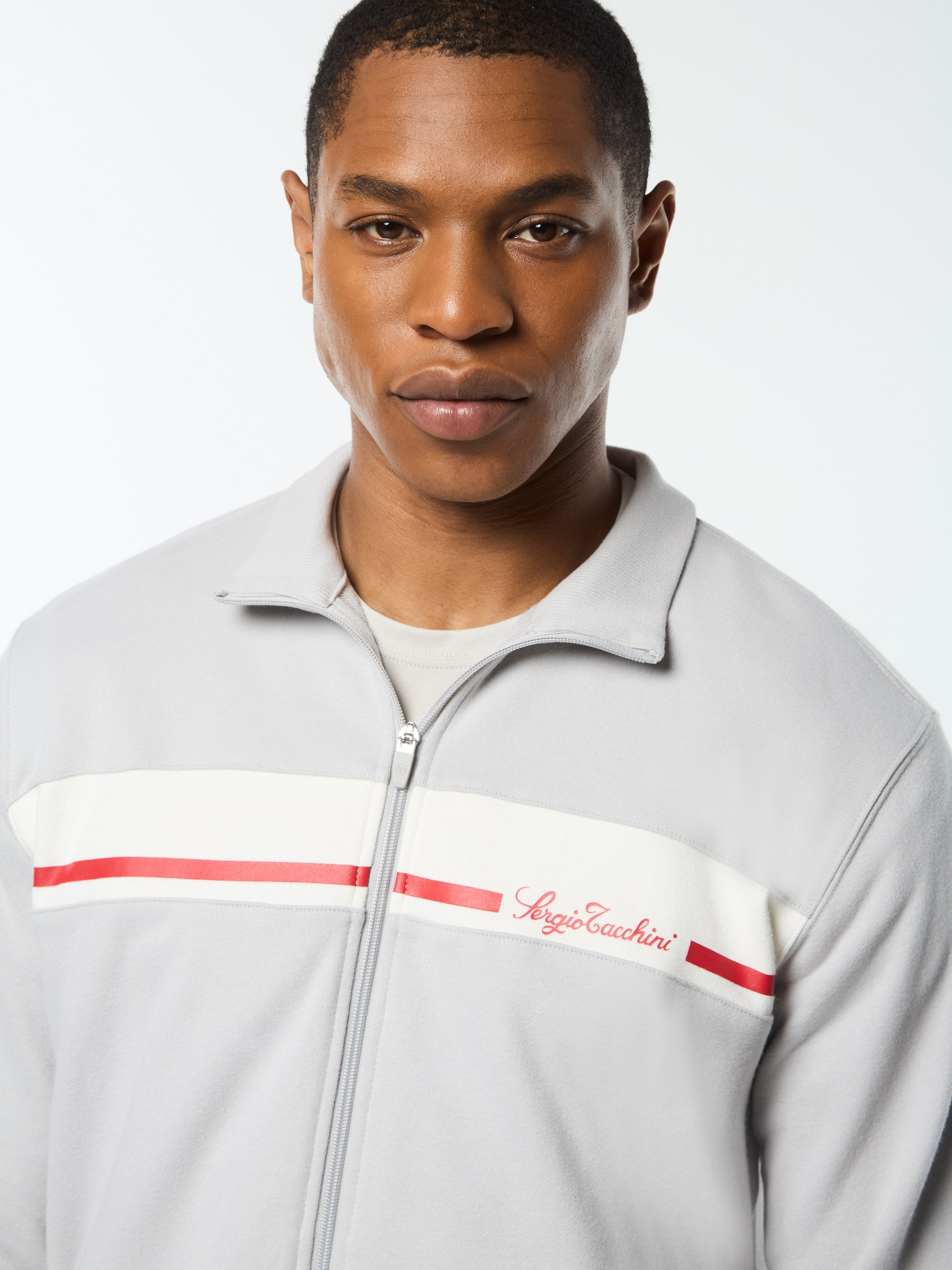 Cursivo Track Jacket- Quiet Grey