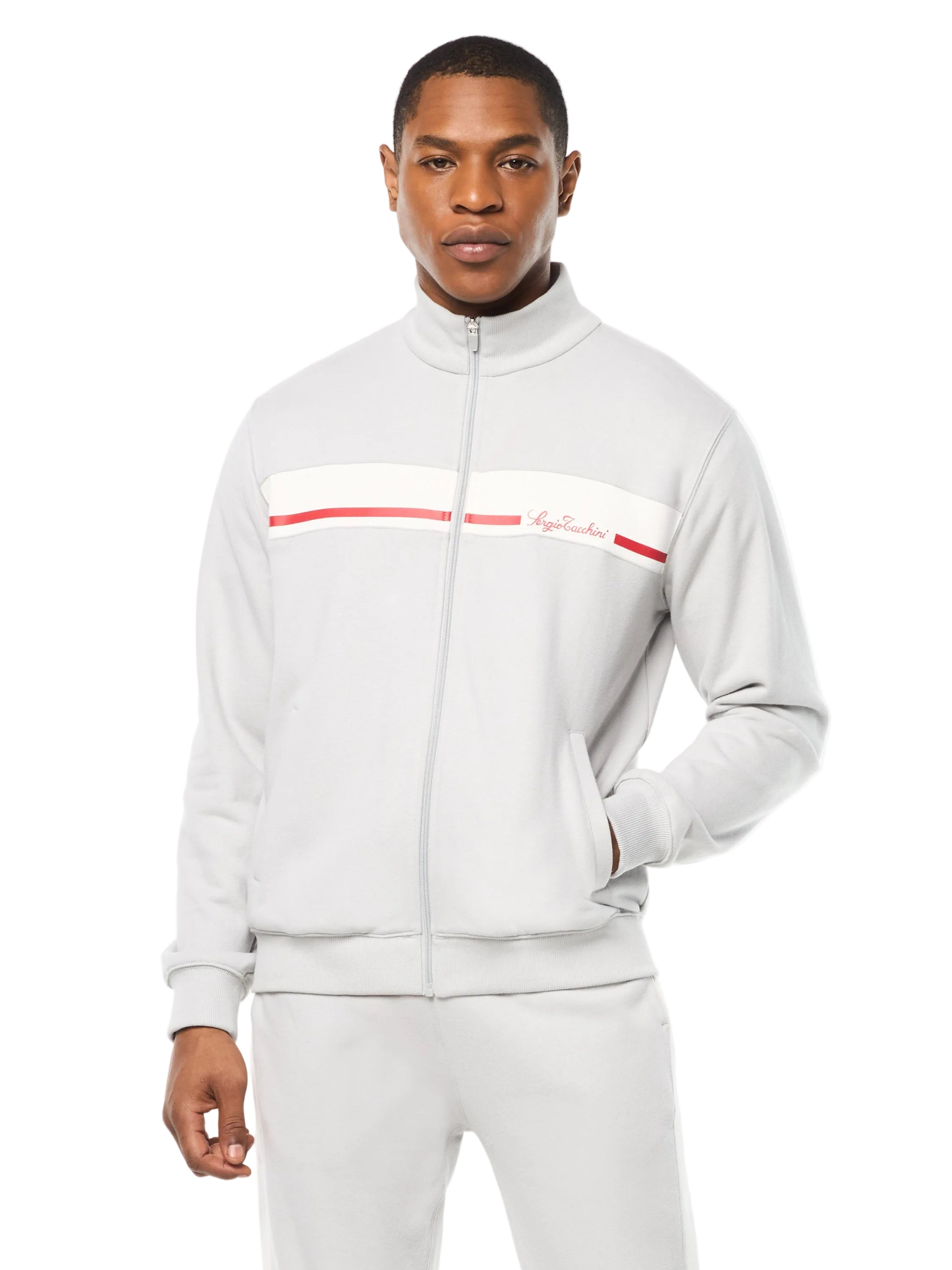 Cursivo Track Jacket- Quiet Grey