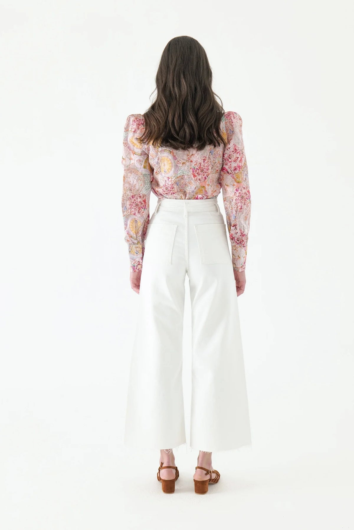 Cyrus Silk Puff Sleeve Blouse Pink