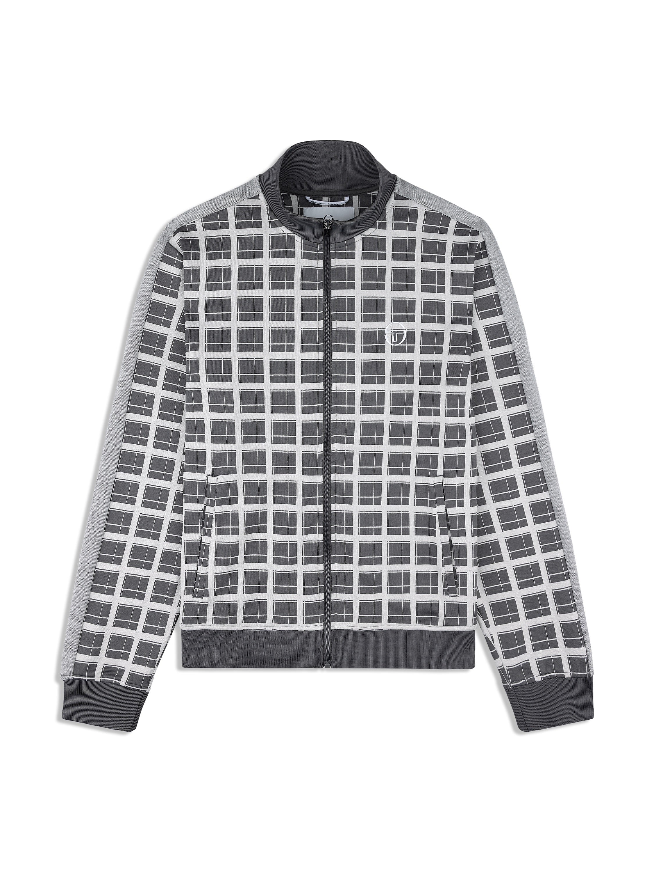 Damarindo Check Track Jacket- Quiet Grey