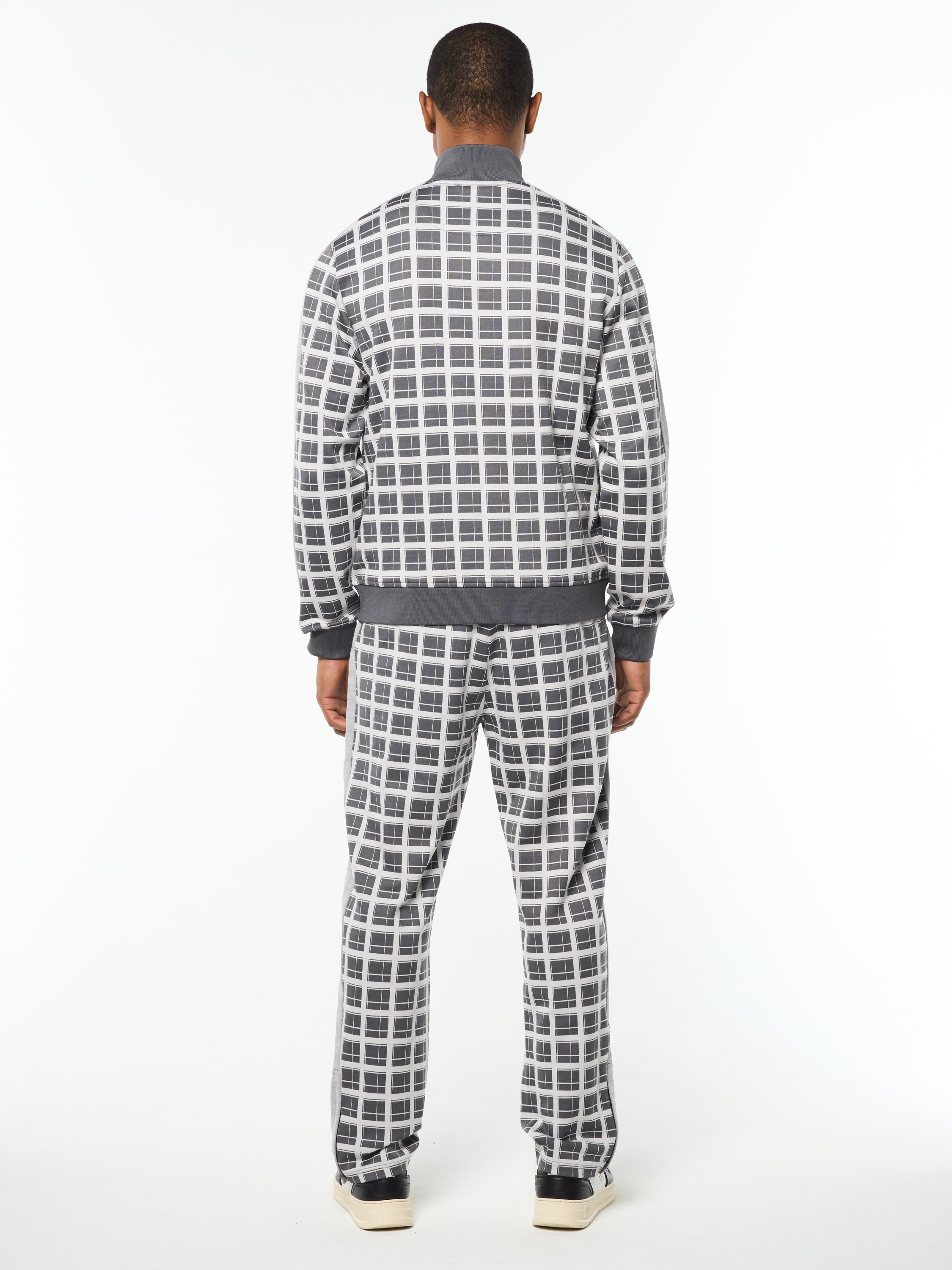 Damarindo Check Track Jacket- Quiet Grey