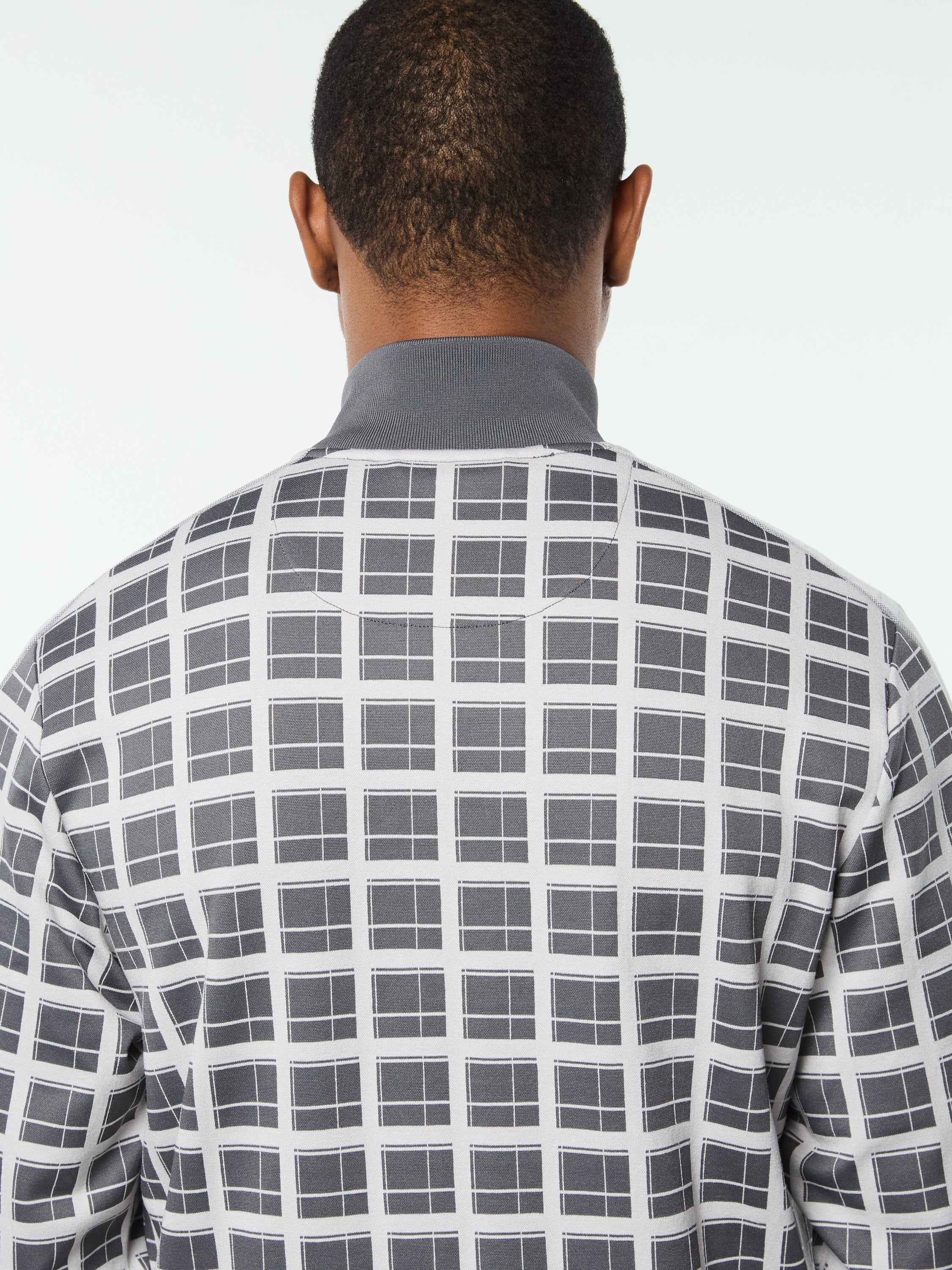 Damarindo Check Track Jacket- Quiet Grey