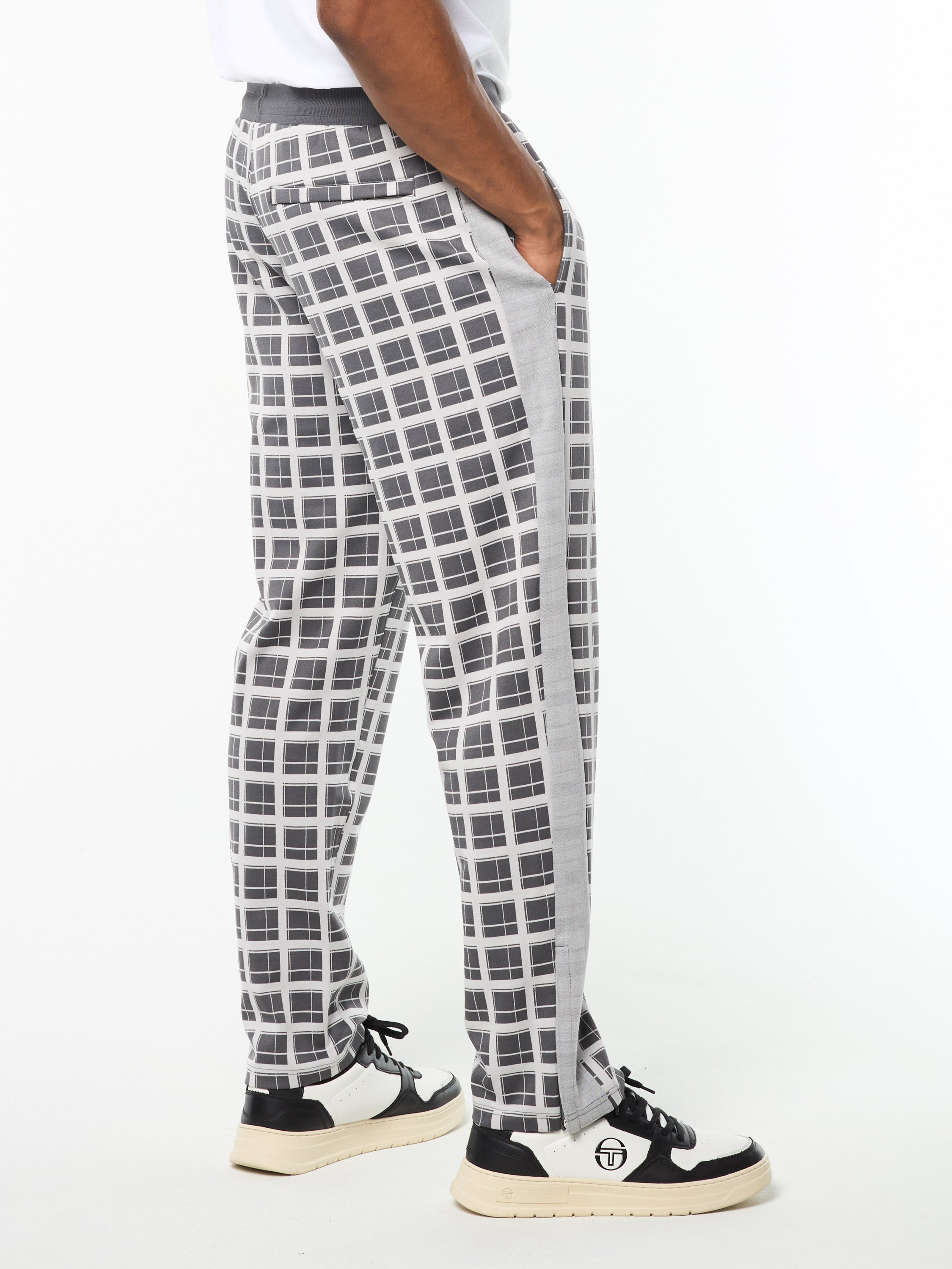 Damarindo Check Track Pant- Quiet Grey