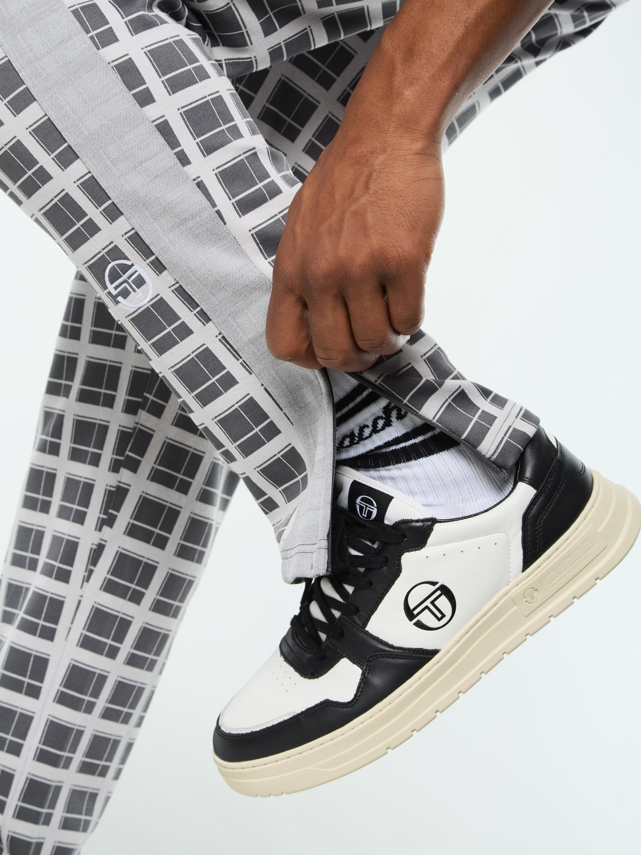 Damarindo Check Track Pant- Quiet Grey